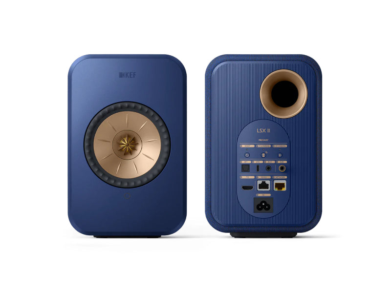 KEF LSX II Wireless Speakers + KEF P1 Desk Pads
