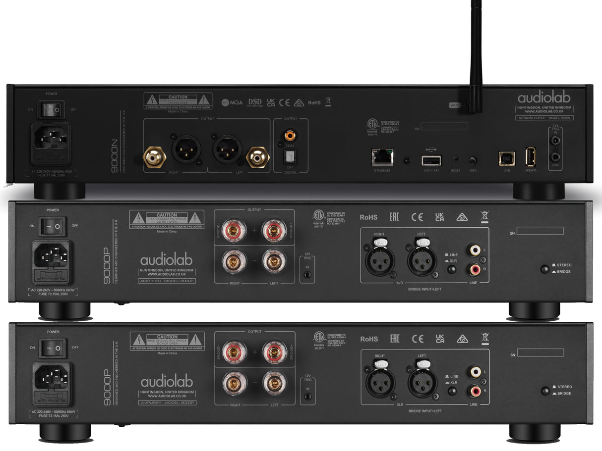 Audiolab 9000N + 9000P Streaming Pre + 2x Power Amplifier