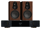 Arcam A25+ Integrated Amplifier with Monitor Audio Silver 8G 100 Bookshelf Speaker