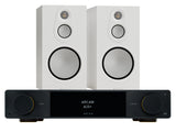 Arcam A25+ Integrated Amplifier with Monitor Audio Silver 8G 100 Bookshelf Speaker