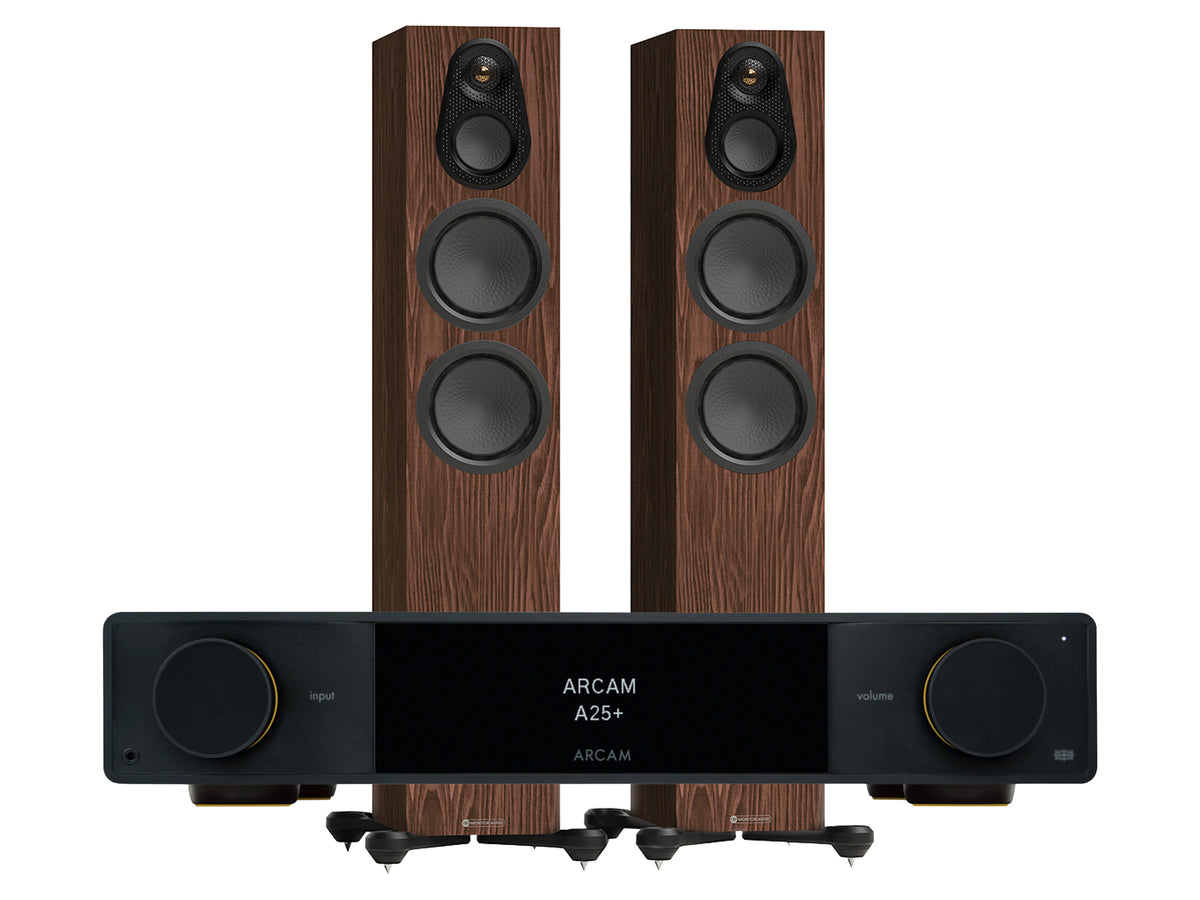 Arcam A25+ with Monitor Audio Silver 8G 300 Floorstanding Speakers