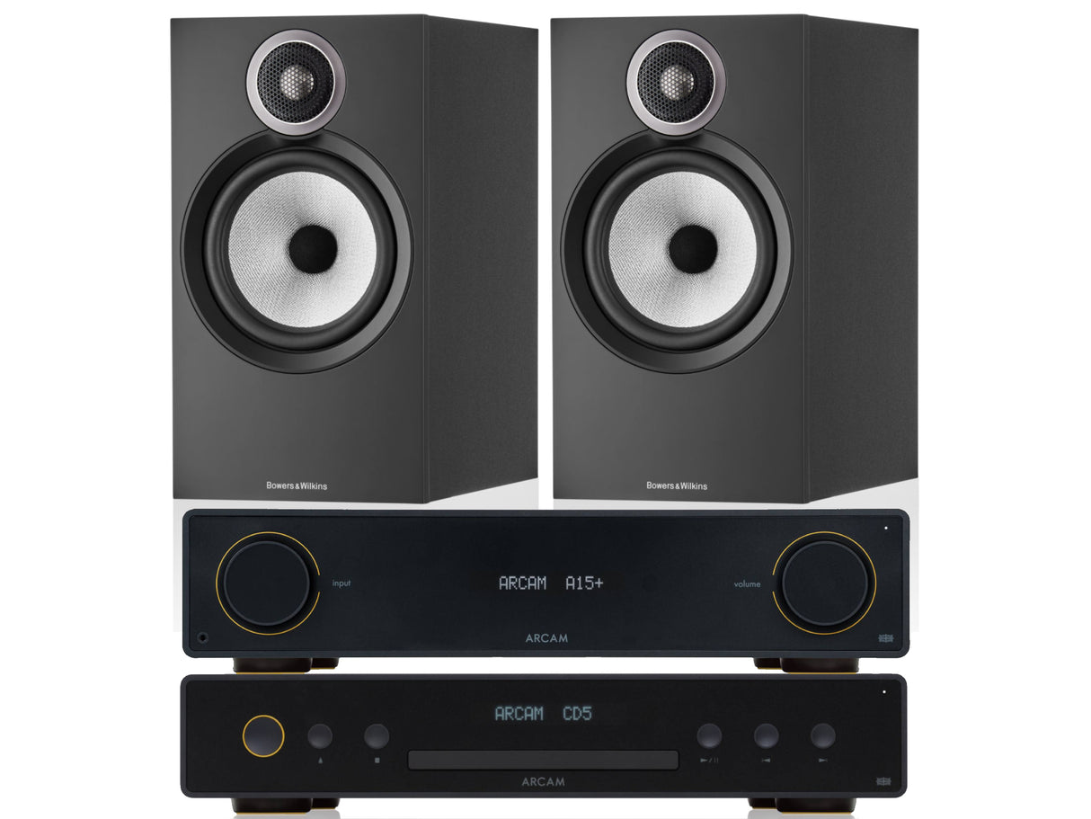 Arcam A15+ with CD5 CD Player and Bowers & Wilkins 606 S3 (2025 Model)