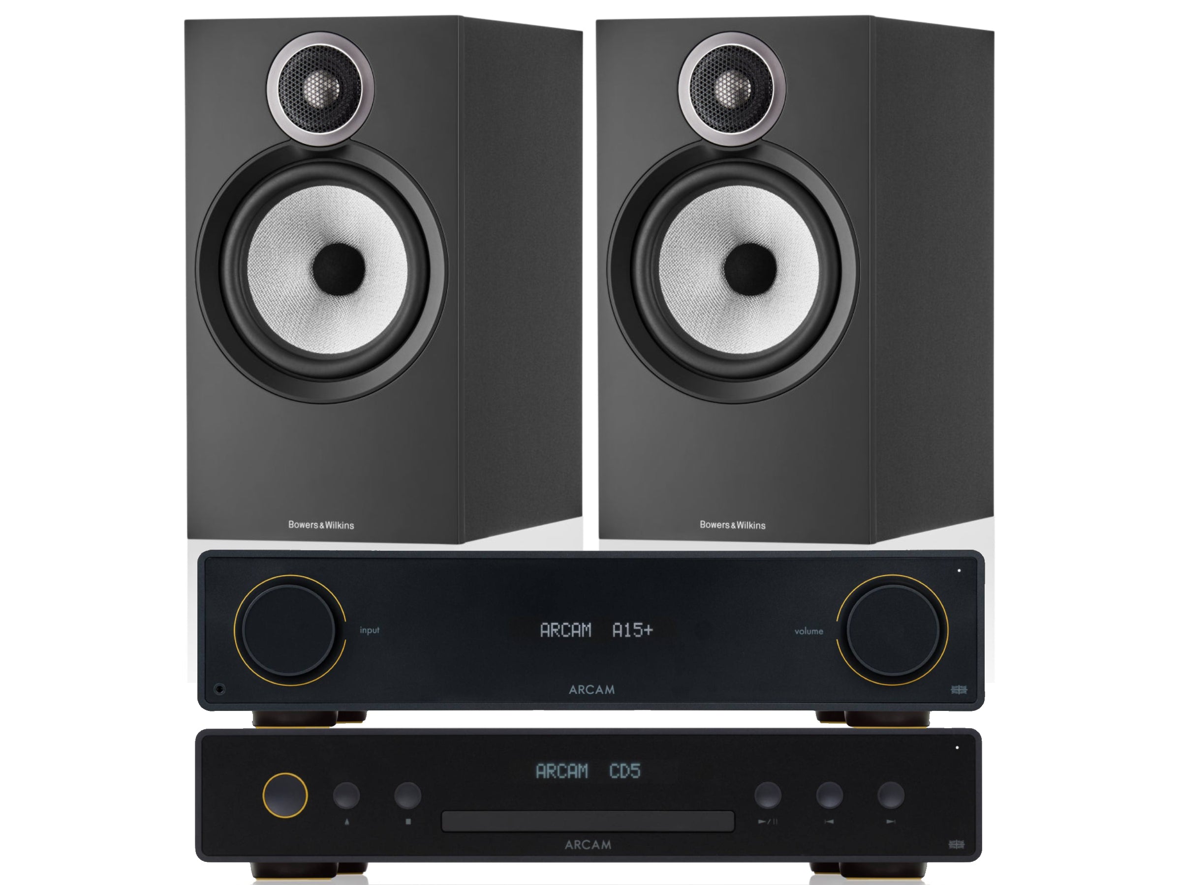 Arcam A15+ with CD5 CD Player and Bowers & Wilkins 606 S3 (2025 Model)