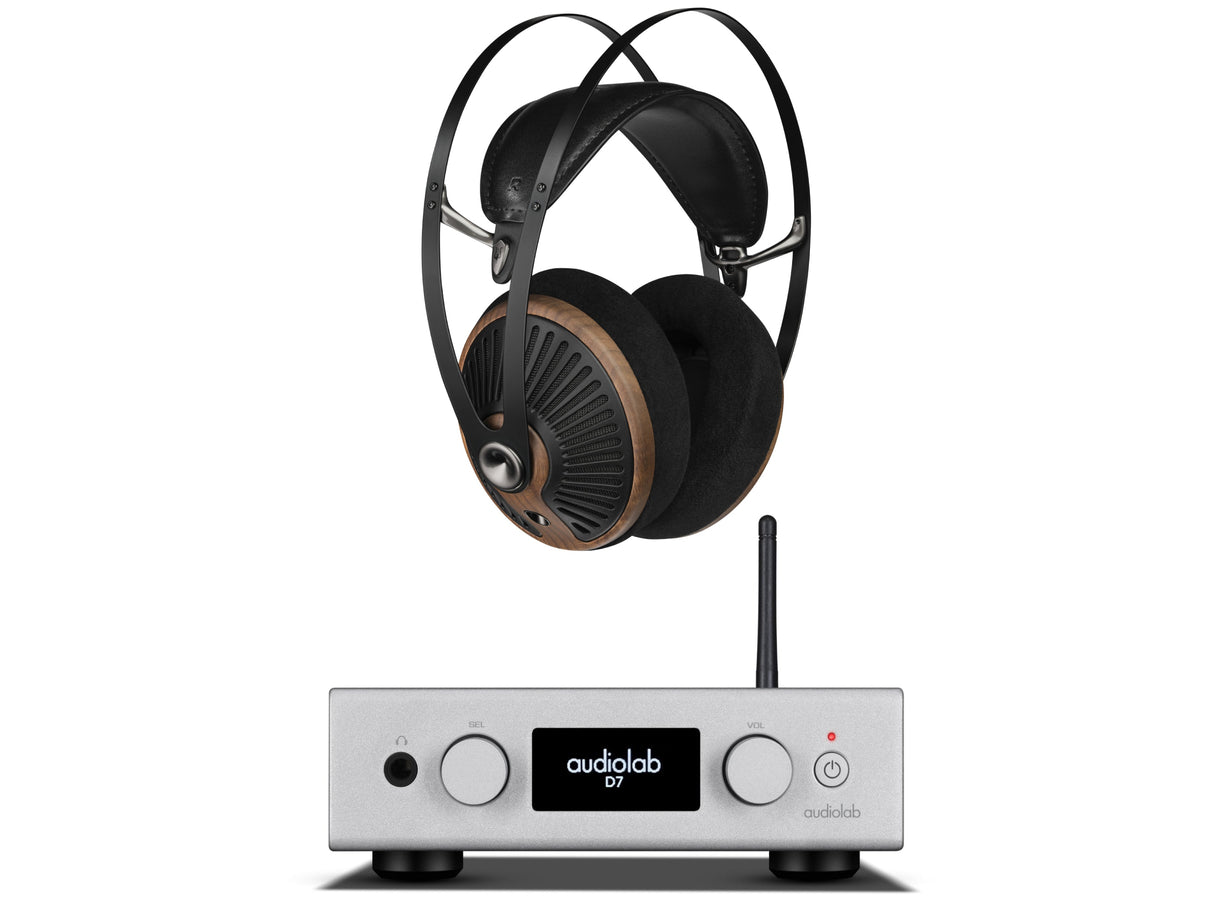 Audiolab D7 DAC Headphone Amplifier with Meze 105 Silva Open-back Headphones
