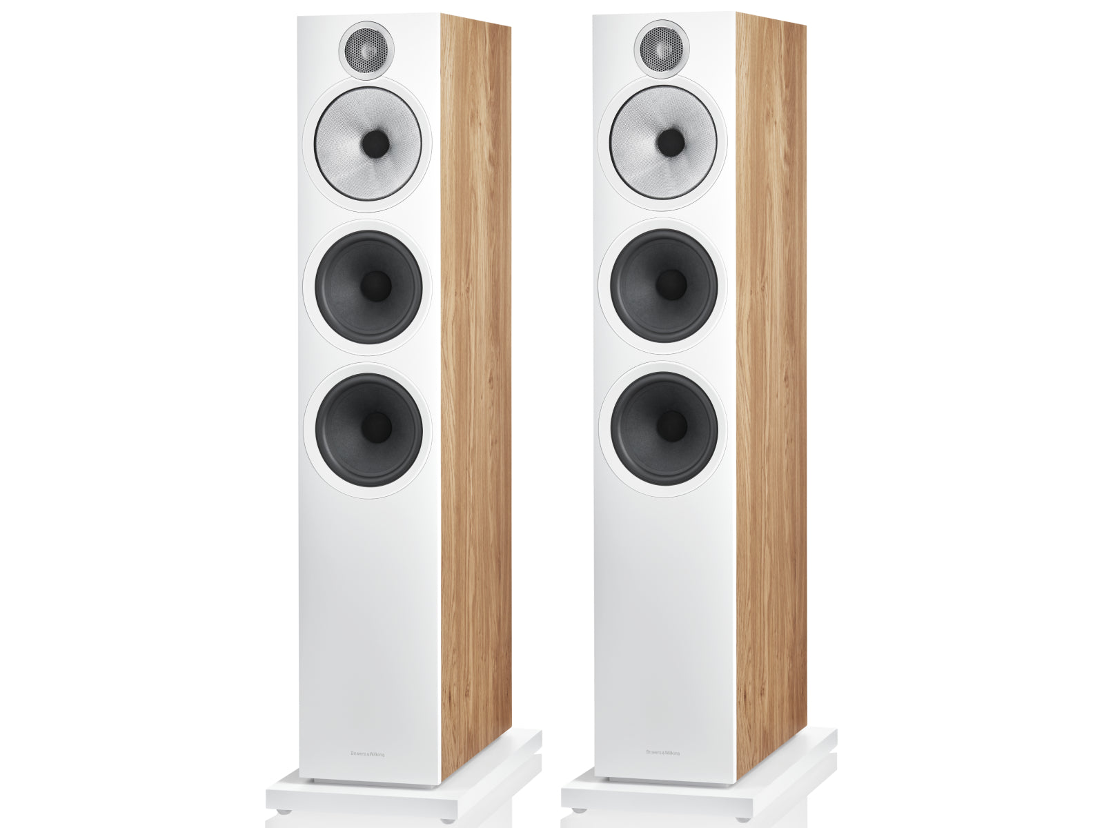 Bowers & Wilkins 603 S3 Speakers Oak Front Angle View
