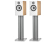 Bowers & Wilkins 606 S3 Speakers Oak on FS-600 Stands Silver