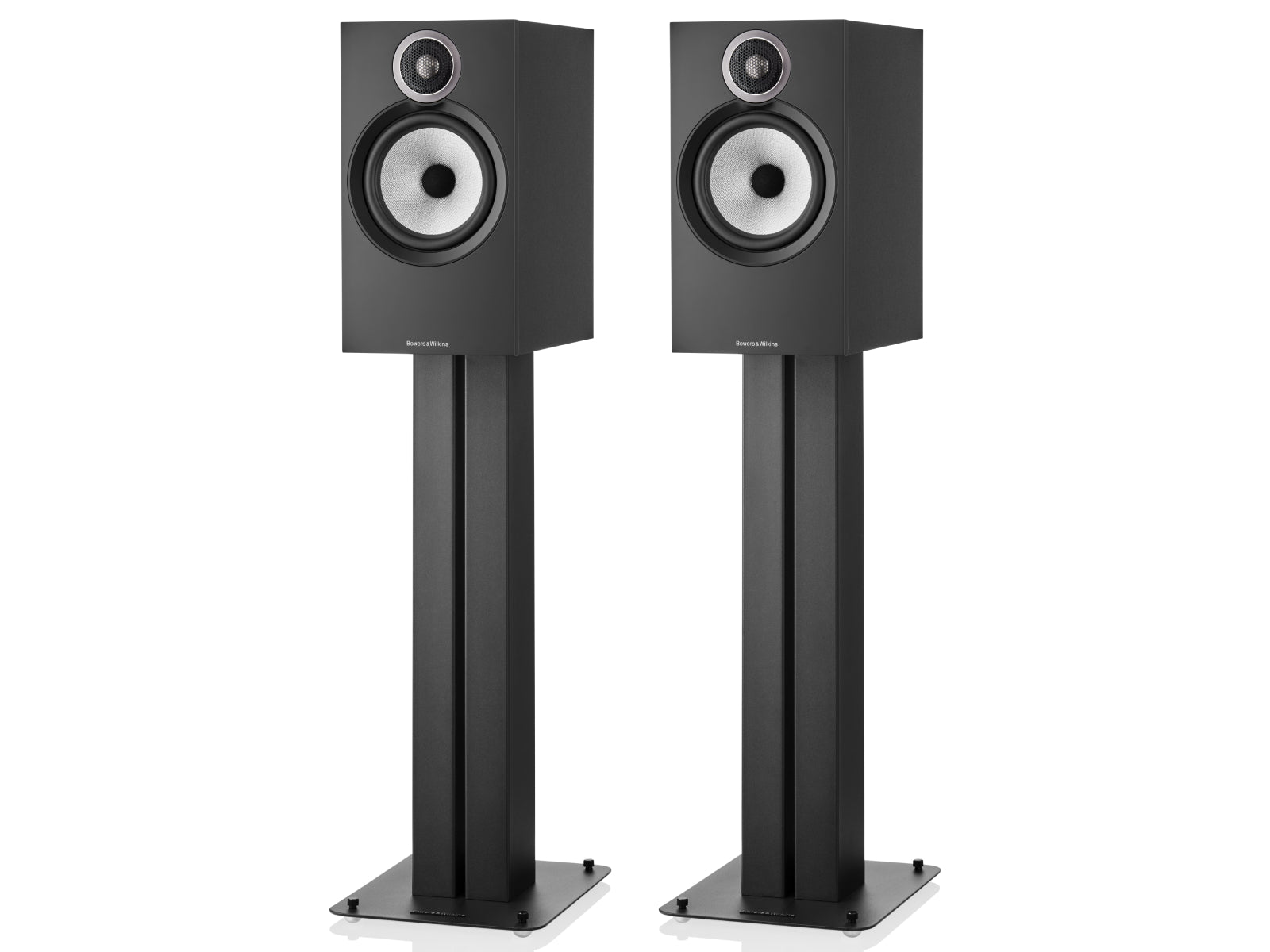 Bowers & Wilkins 606 S3 Speakers Black on FS-600 Stands Black