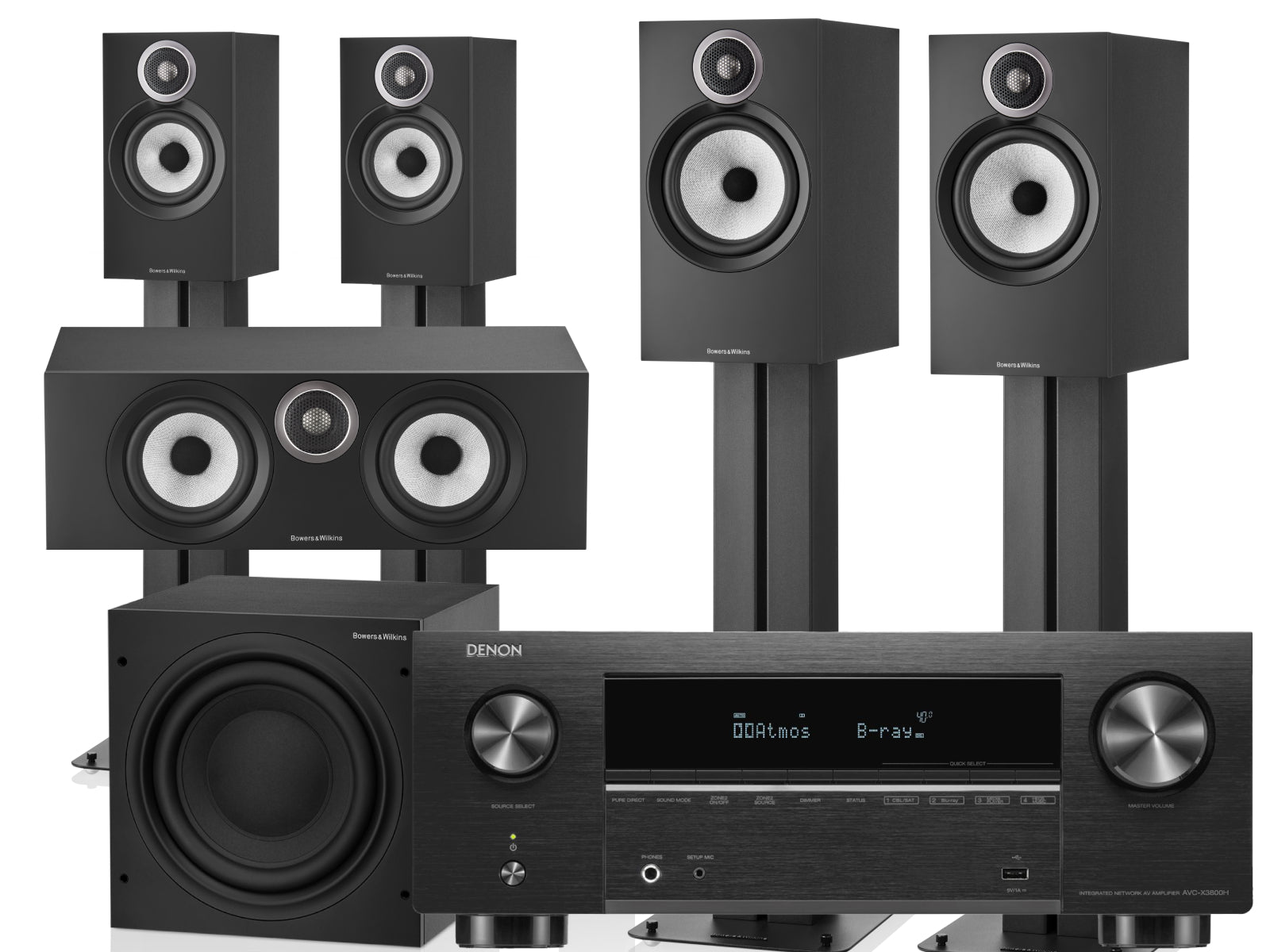 Denon AVC-X3800H AV Amplifier + Bowers & Wilkins 606 S3 5.1 Home Cinema Speakers