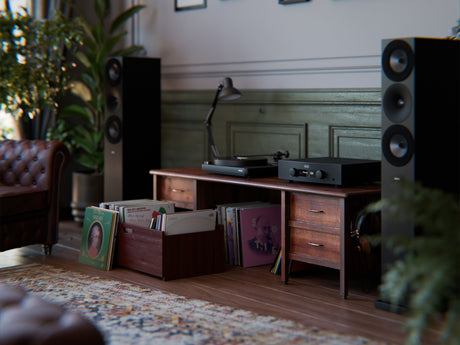 Hegel A200 in a listening room with Amphion loudspeakers