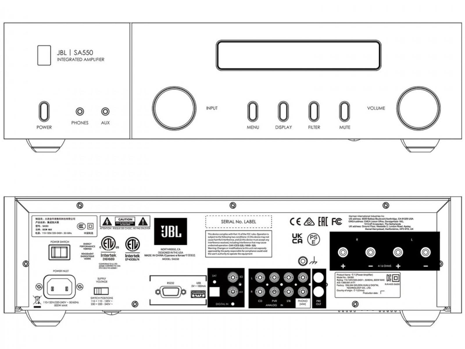 JBL Classic SA550 Integrated Amplifier and CD350 CD Player