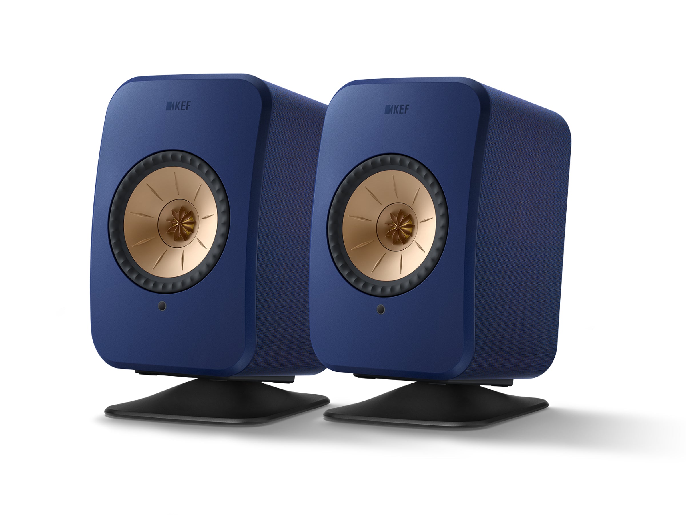 KEF LSX II Wireless Speakers + KEF P1 Desk Pads