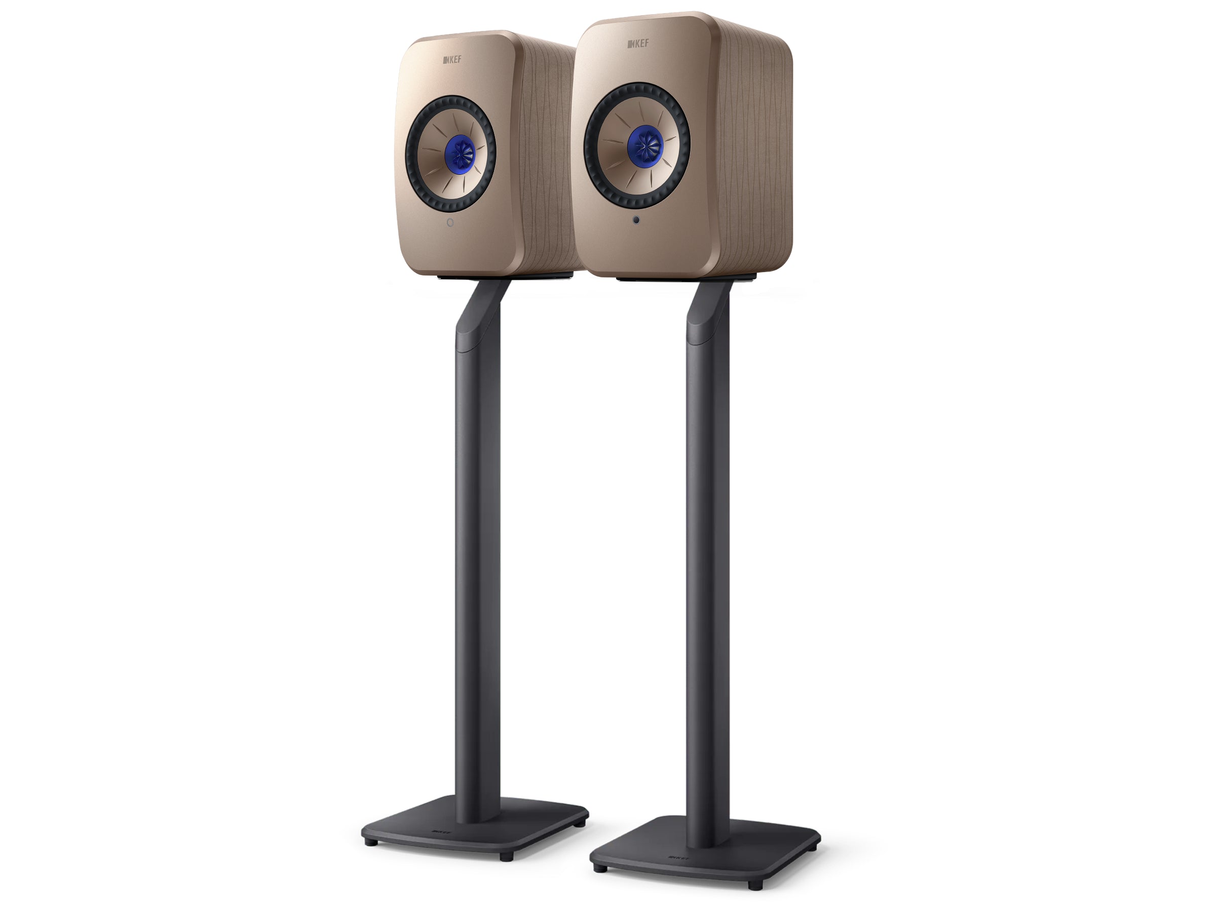 KEF LSX II Wireless Speakers +  KEF S1 Floor Stands