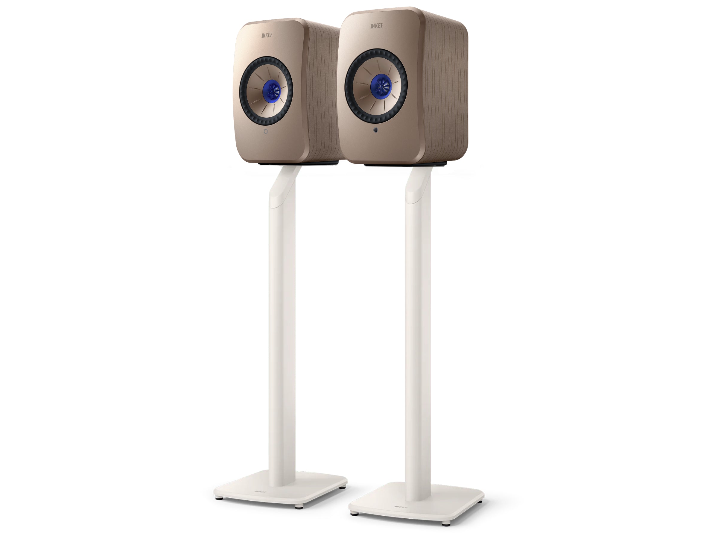 KEF LSX II Wireless Speakers +  KEF S1 Floor Stands
