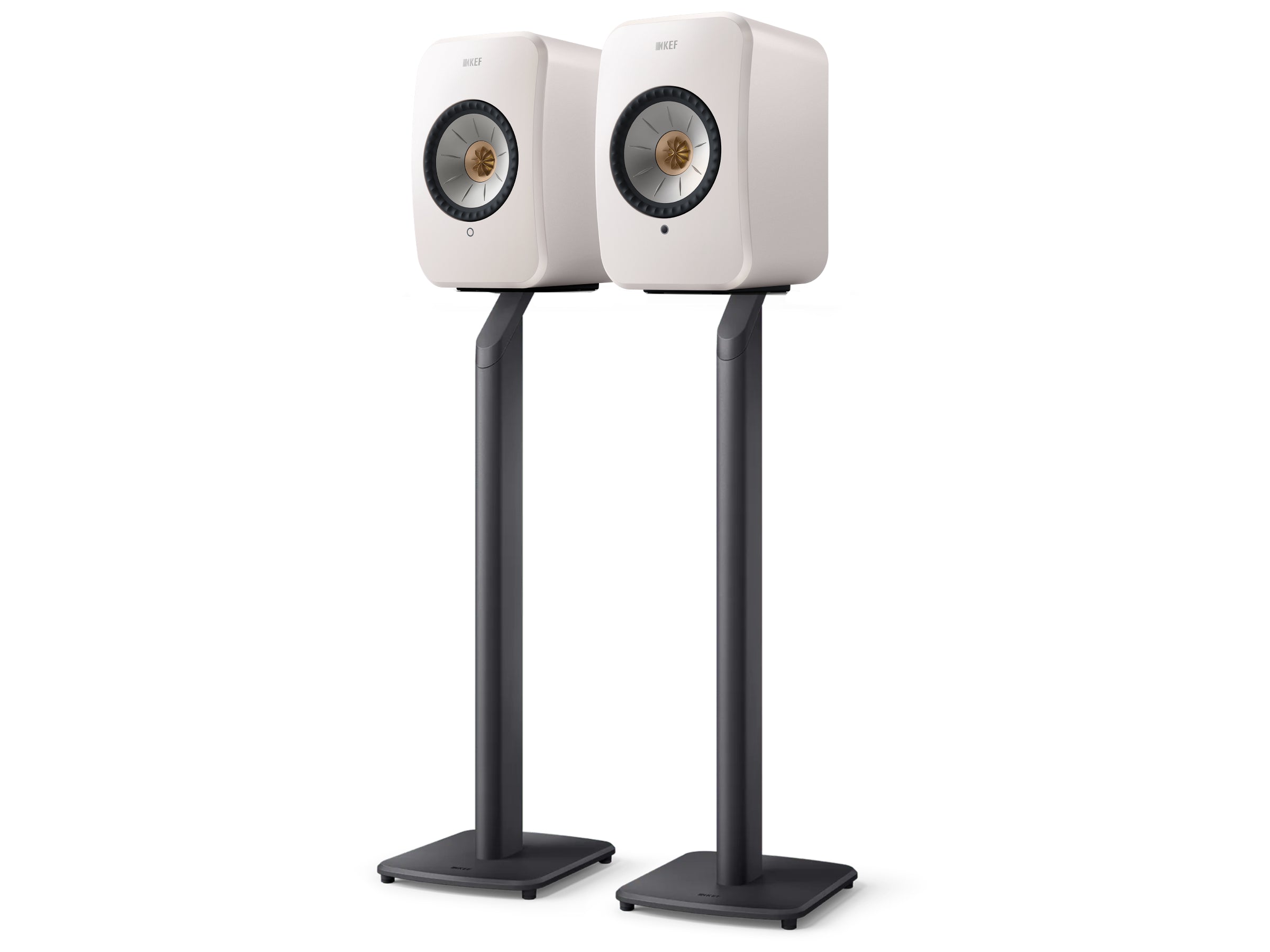 KEF LSX II Wireless Speakers +  KEF S1 Floor Stands