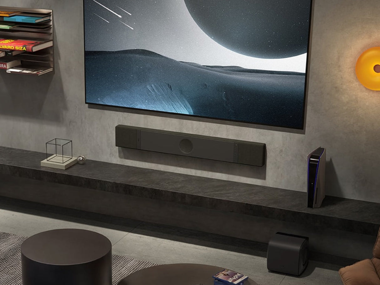 KEF XIO Soundbar with KEF KC62 Subwoofer & KW2 RX Receiver