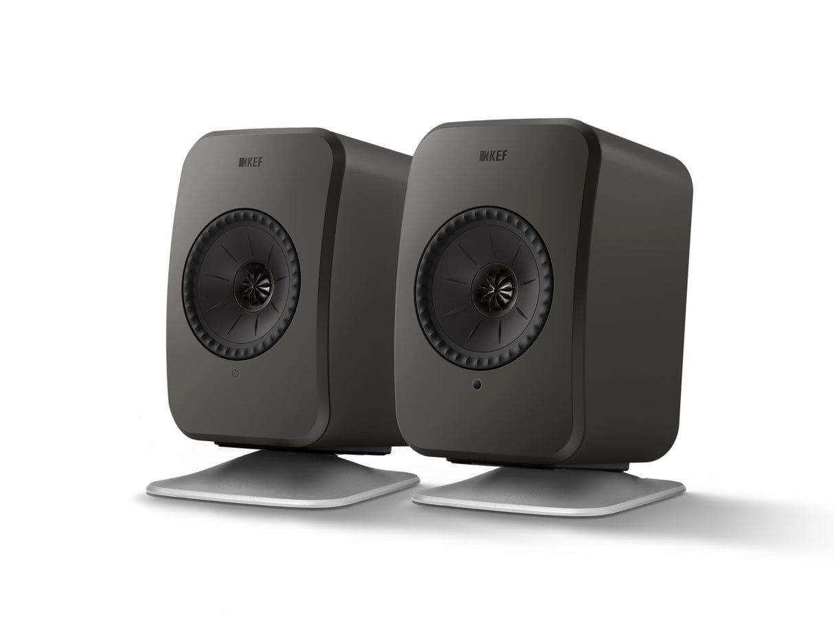 KEF LSX II LT Wireless Speakers + KEF P1 Desk Pad