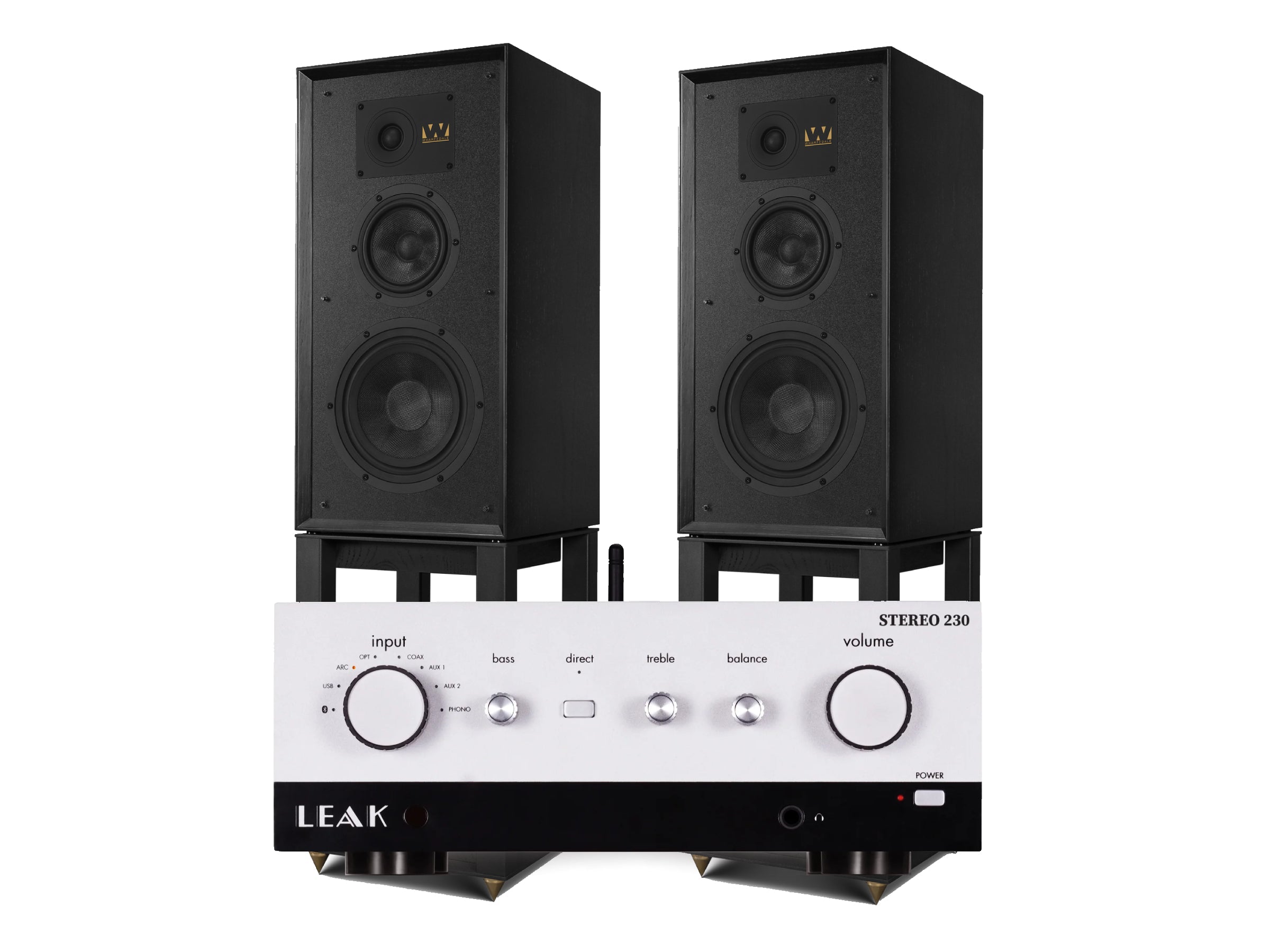 Leak Stereo 230 with Wharfedale Super Linton & Matching Stands