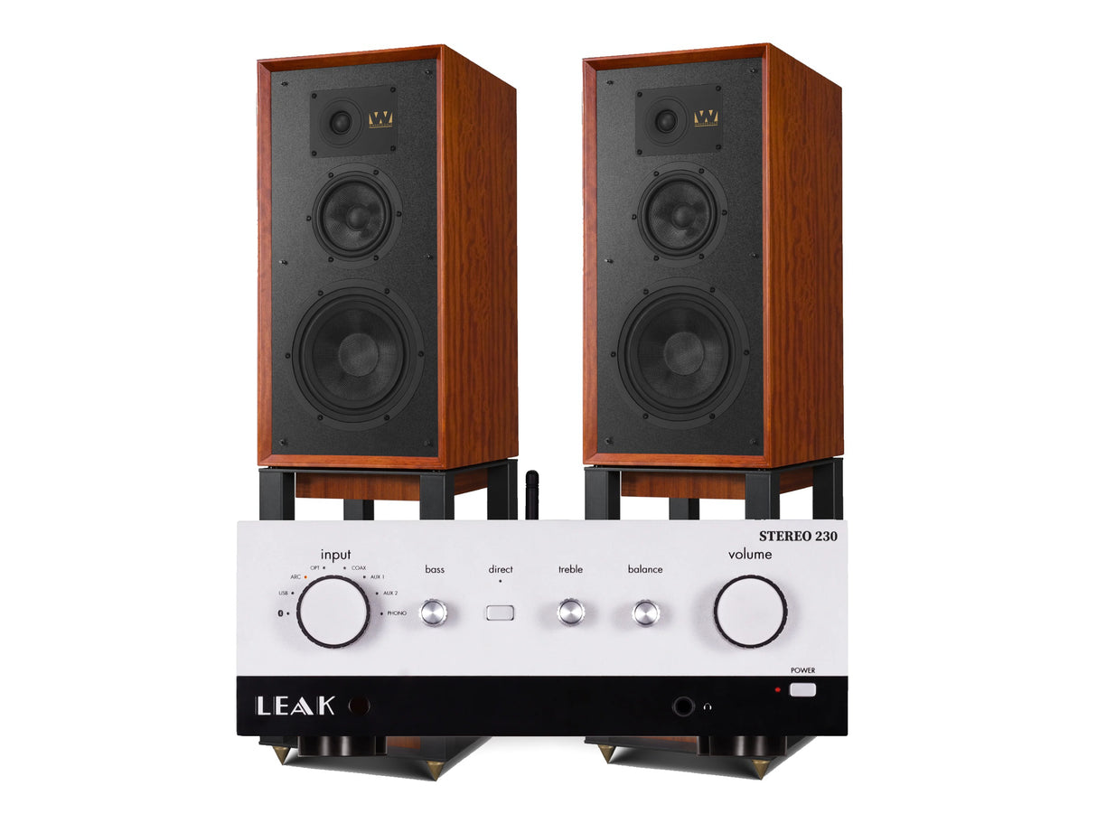 Leak Stereo 230 with Wharfedale Super Linton & Matching Stands