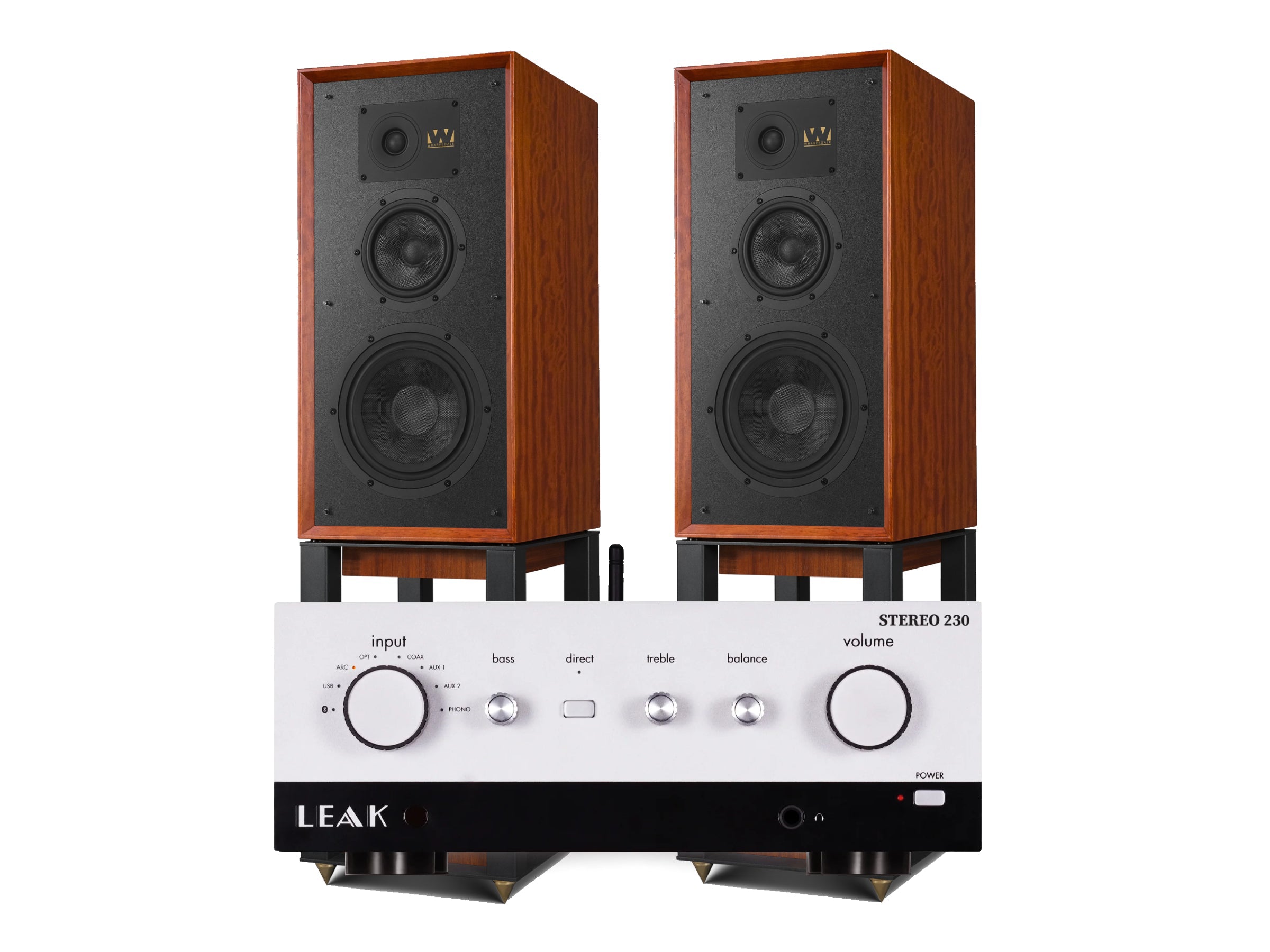 Leak Stereo 230 with Wharfedale Super Linton & Matching Stands