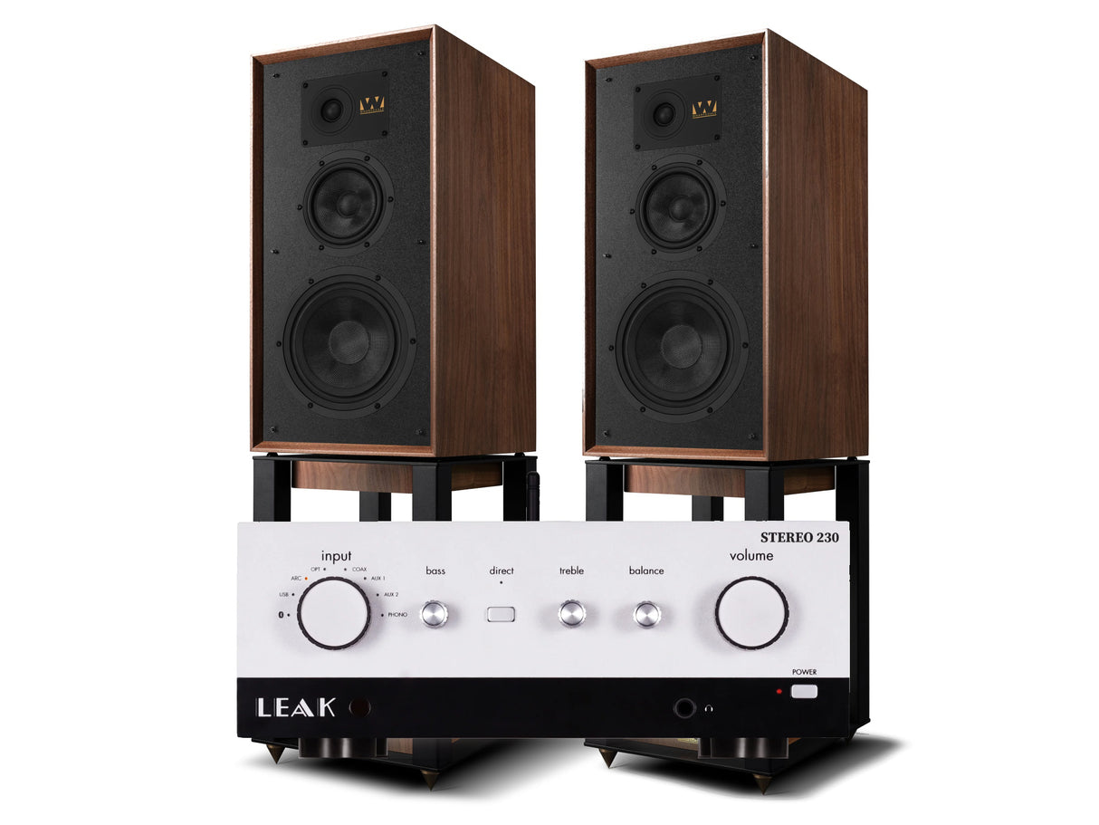 Leak Stereo 230 with Wharfedale Super Linton & Matching Stands