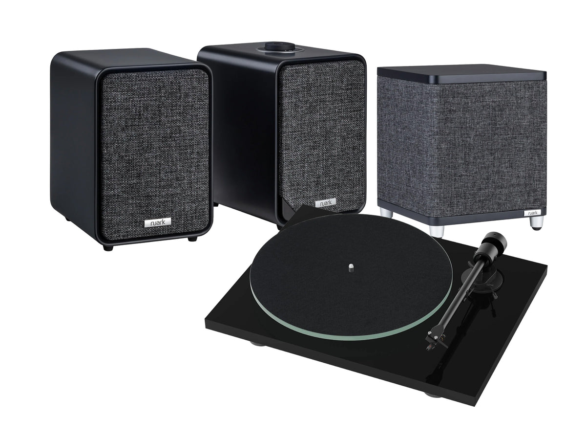 Pro-Ject T1 Evo Turntable with Ruark MR1 Mk3 Bluetooth Speakers & RS1 Subwoofer