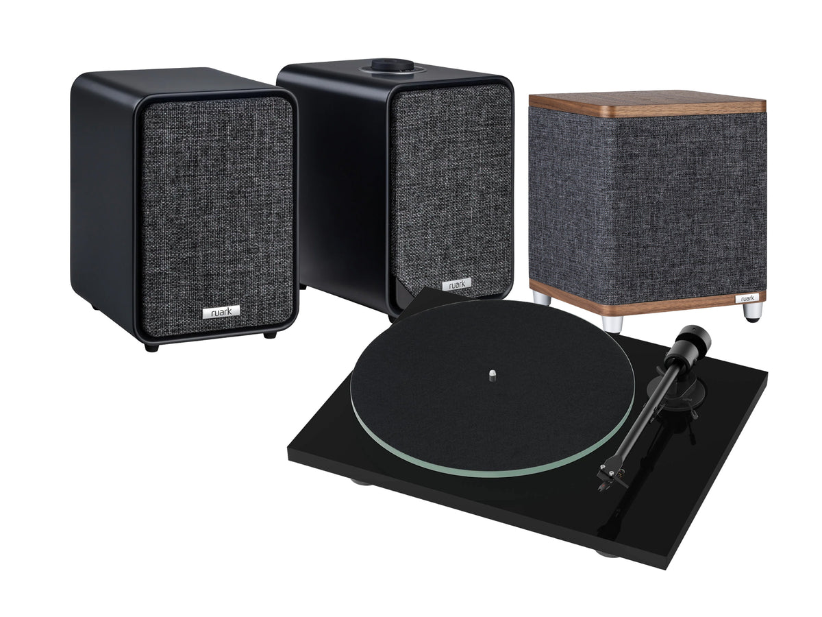 Pro-Ject T1 Evo Turntable with Ruark MR1 Mk3 Bluetooth Speakers & RS1 Subwoofer