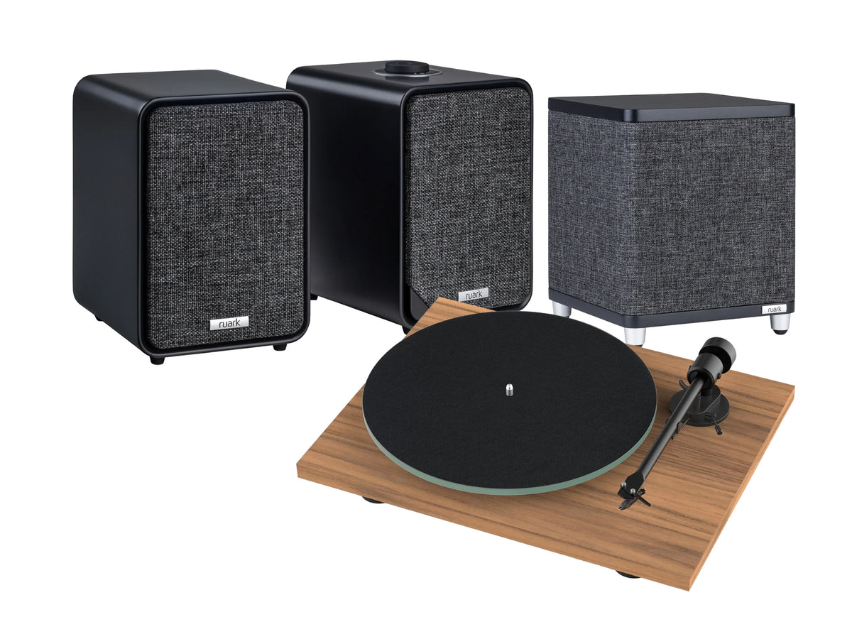 Pro-Ject T1 Evo Turntable with Ruark MR1 Mk3 Bluetooth Speakers & RS1 Subwoofer