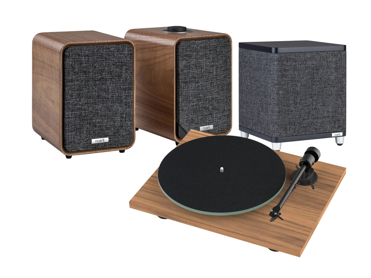 Pro-Ject T1 Evo Turntable with Ruark MR1 Mk3 Bluetooth Speakers & RS1 Subwoofer