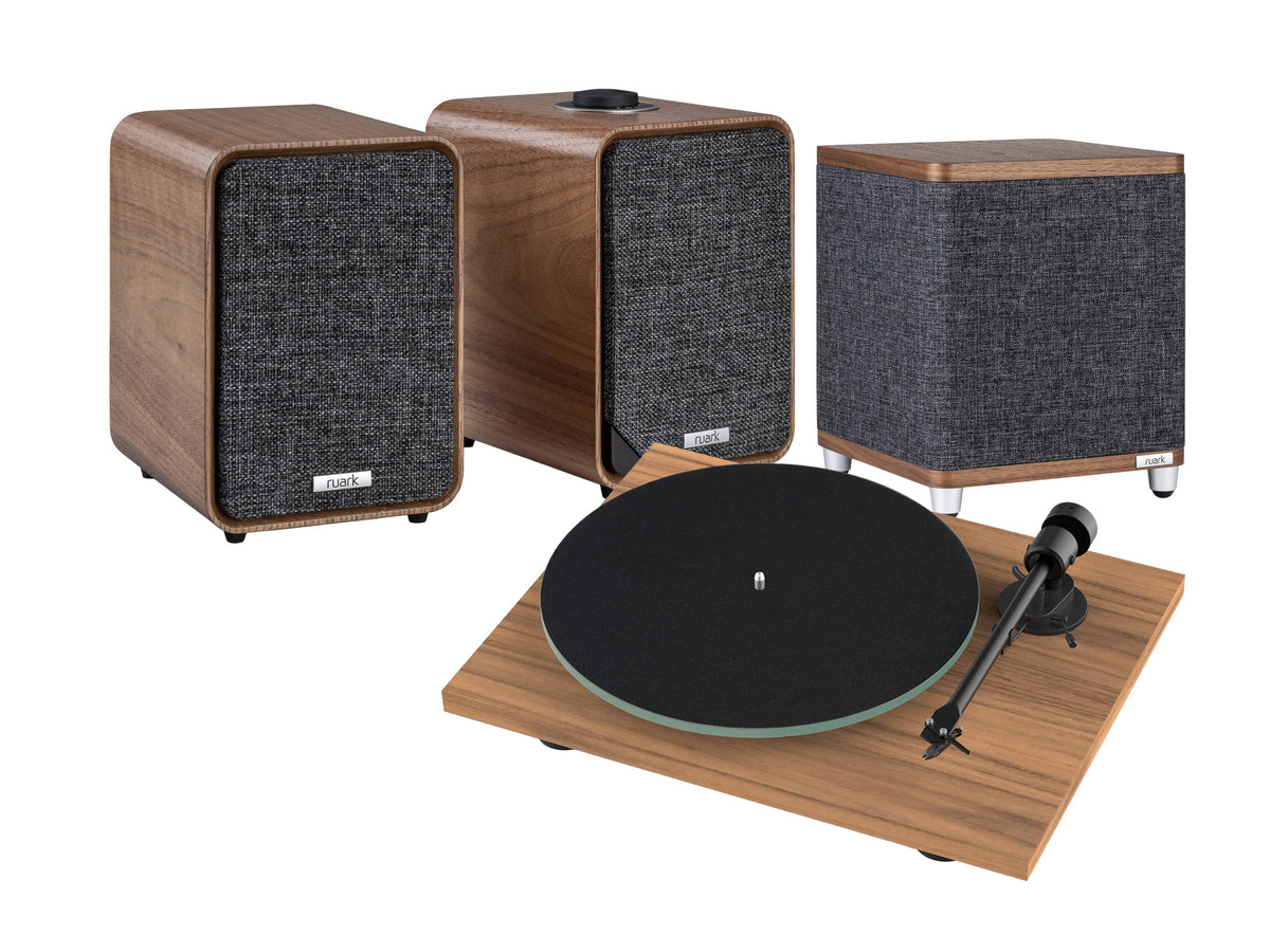 Pro-Ject T1 Evo Turntable with Ruark MR1 Mk3 Bluetooth Speakers & RS1 Subwoofer