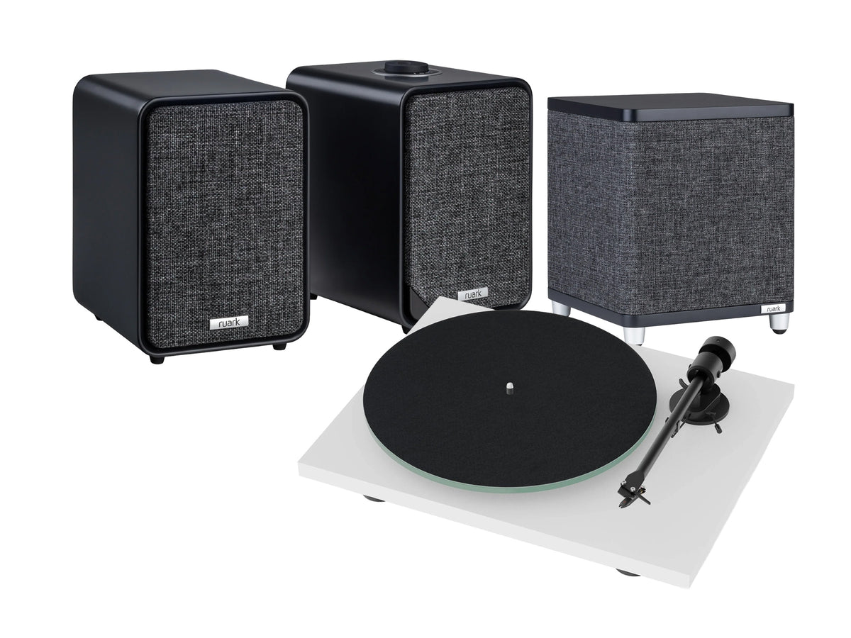 Pro-Ject T1 Evo Turntable with Ruark MR1 Mk3 Bluetooth Speakers & RS1 Subwoofer