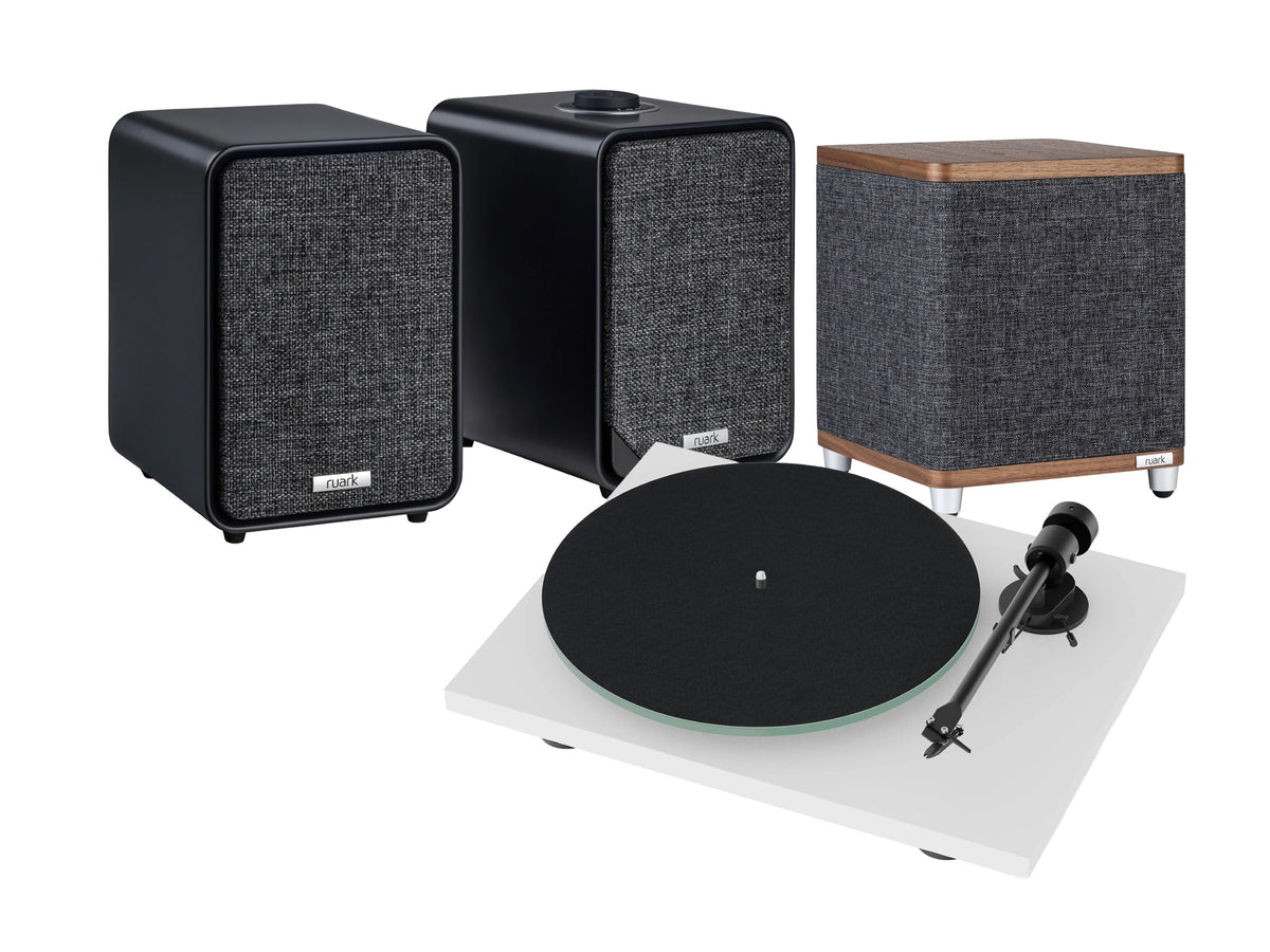 Pro-Ject T1 Evo Turntable with Ruark MR1 Mk3 Bluetooth Speakers & RS1 Subwoofer