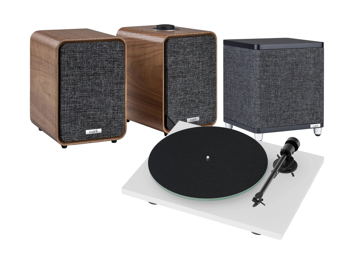 Pro-Ject T1 Evo Turntable with Ruark MR1 Mk3 Bluetooth Speakers & RS1 Subwoofer