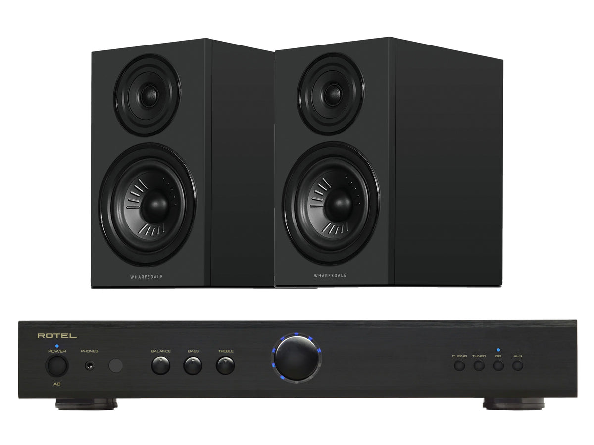 Rotel A8 Integrated Amplifier with Wharfedale Diamond 12.1i Bookshelf Speakers