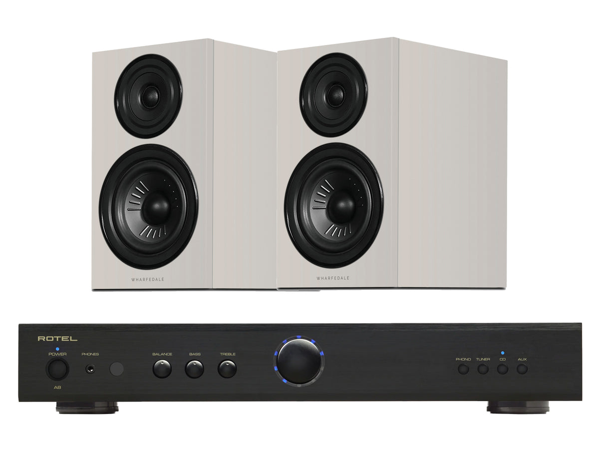 Rotel A8 Integrated Amplifier with Wharfedale Diamond 12.1i Bookshelf Speakers