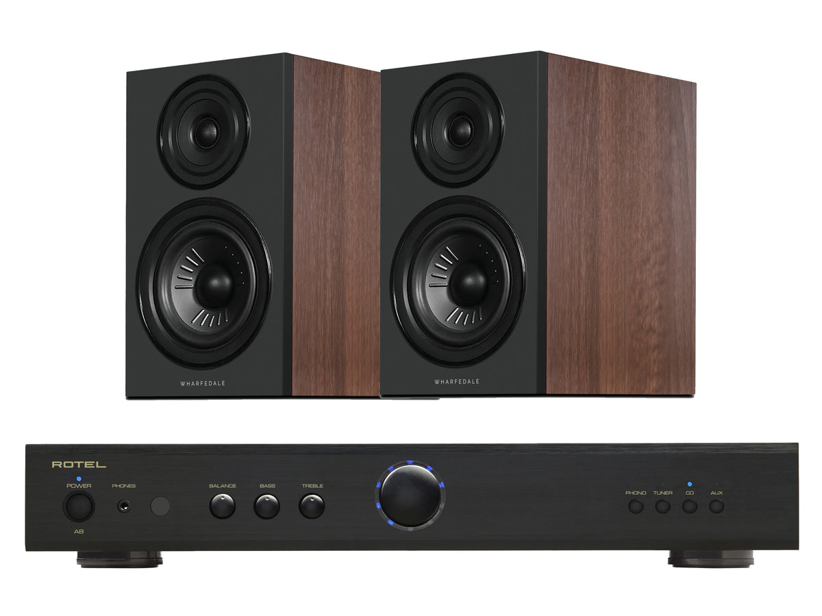 Rotel A8 Integrated Amplifier with Wharfedale Diamond 12.1i Bookshelf Speakers