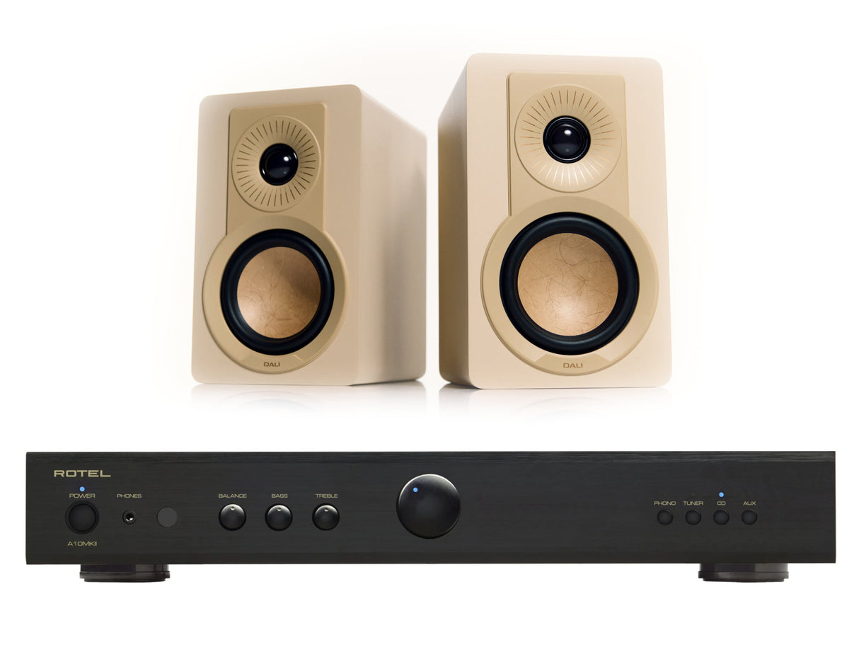 Rotel A10MKII with DALI Kupid Bookshelf Speakers