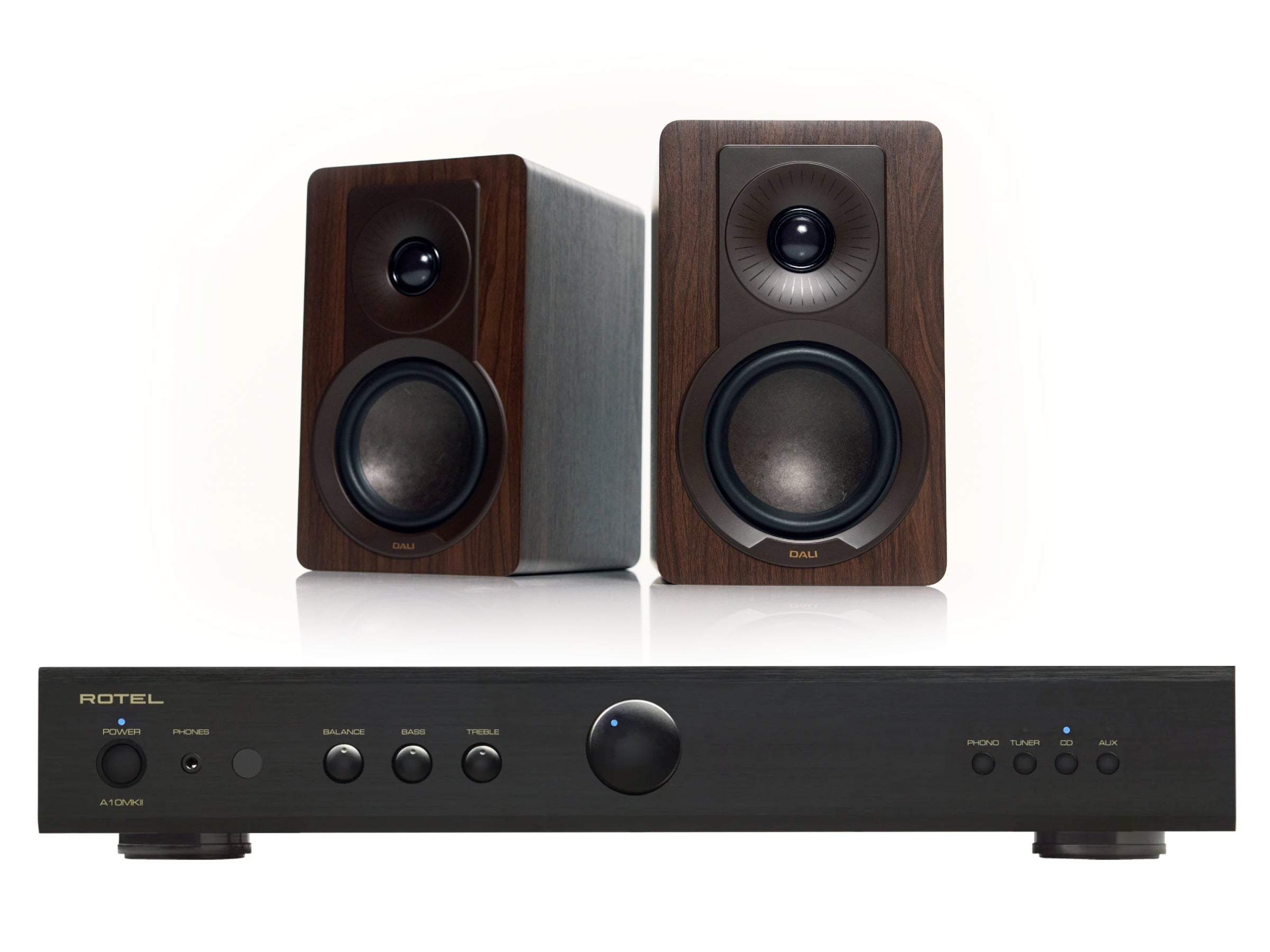 Rotel A10MKII with DALI Kupid Bookshelf Speakers