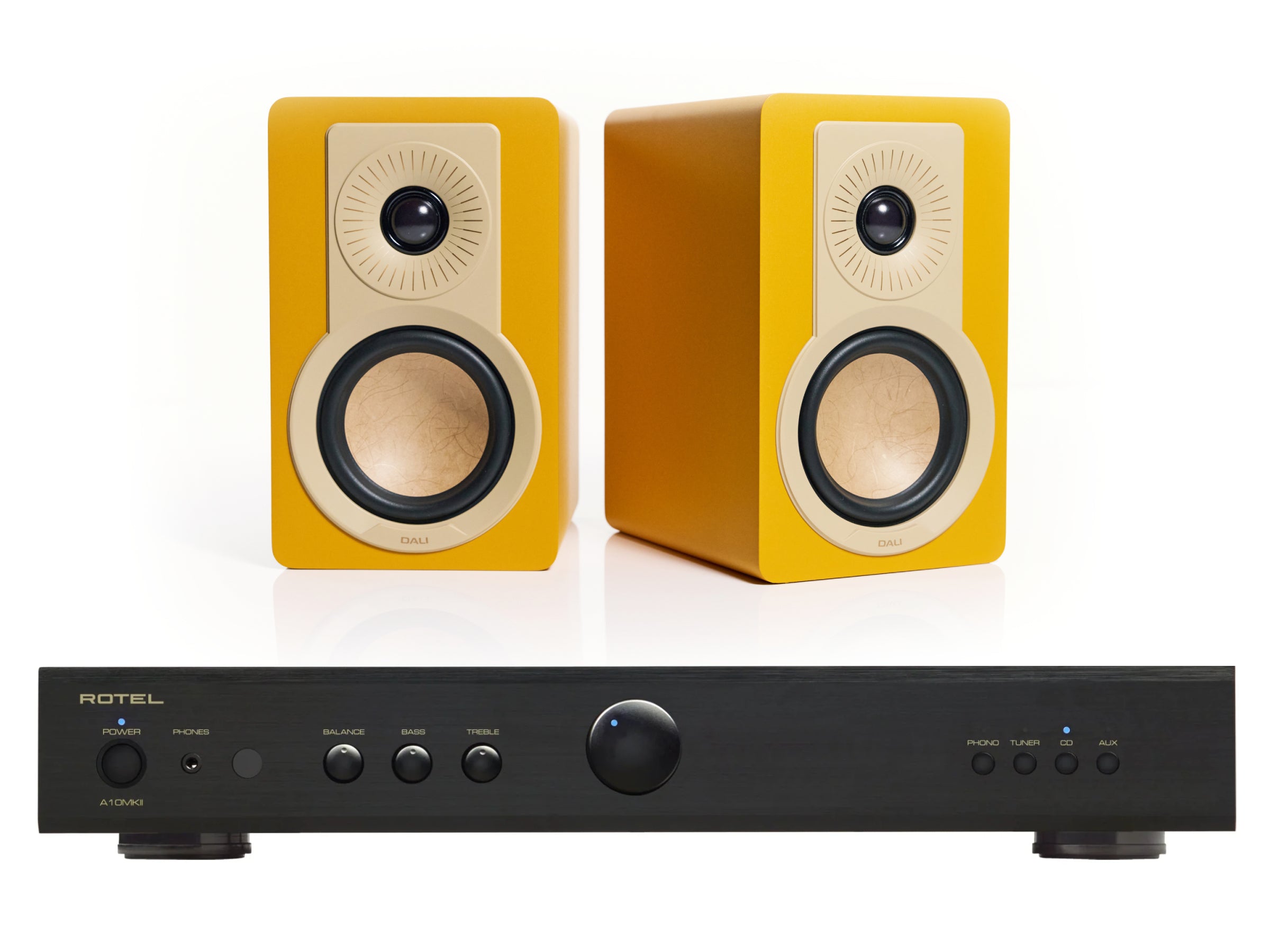 Rotel A10MKII with DALI Kupid Bookshelf Speakers