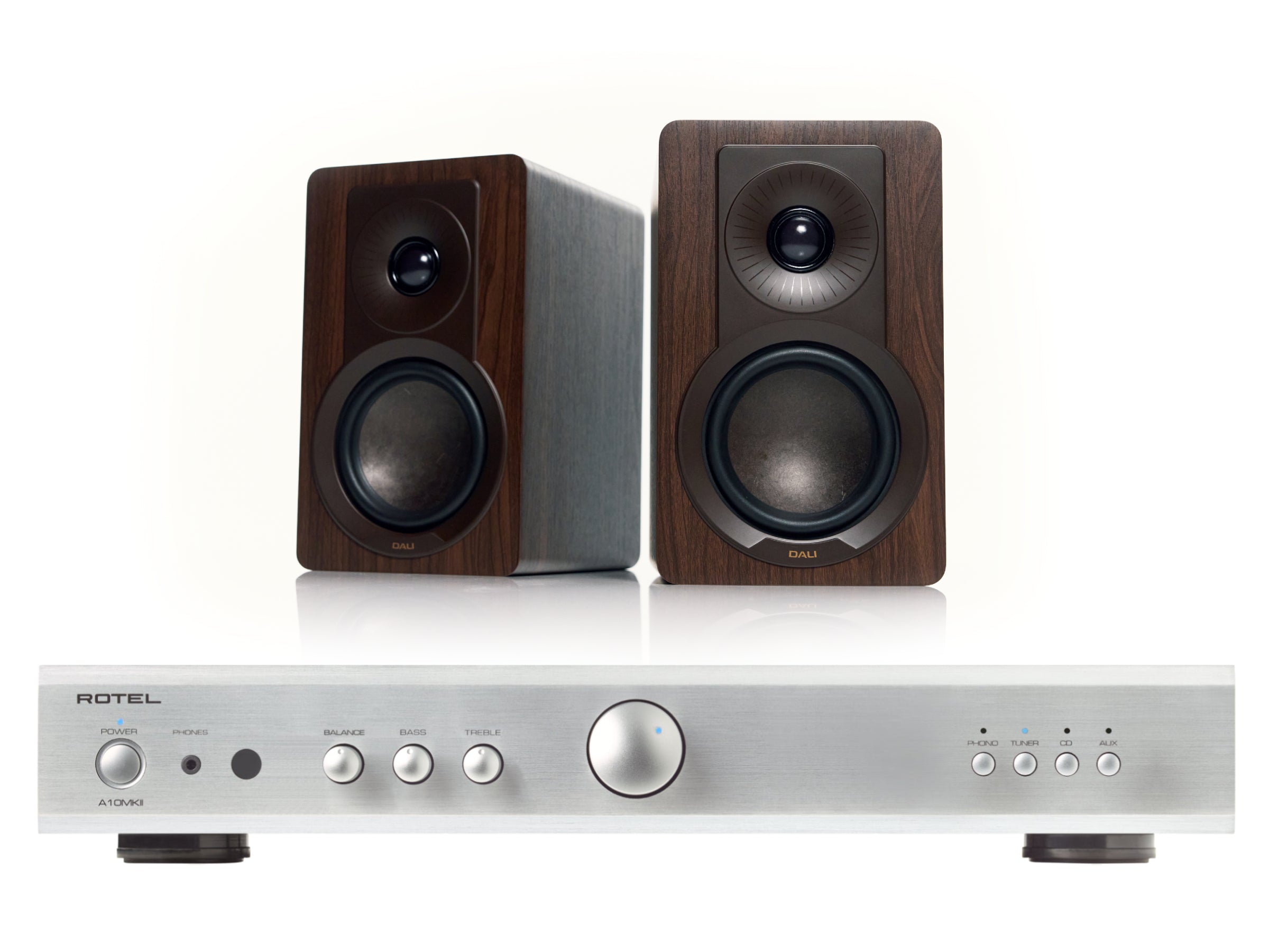 Rotel A10MKII with DALI Kupid Bookshelf Speakers