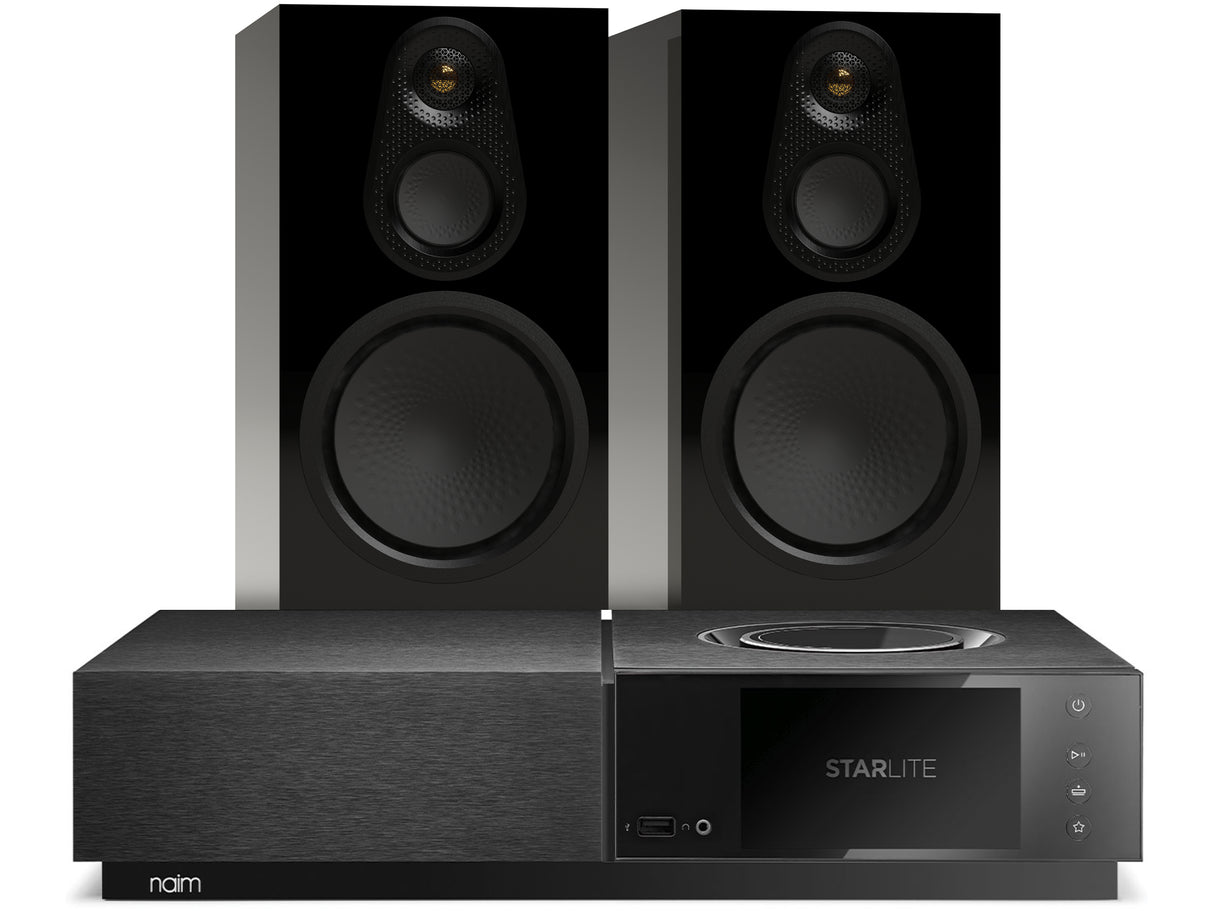 Naim Uniti Star Lite with Monitor Audio 8G 100 Black speakers