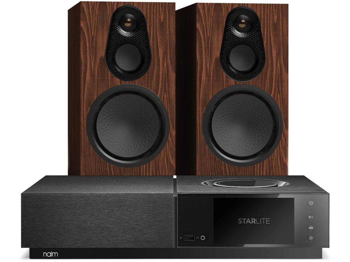 Naim Uniti Star Lite with Monitor Audio 8G 100 Walnut speakers
