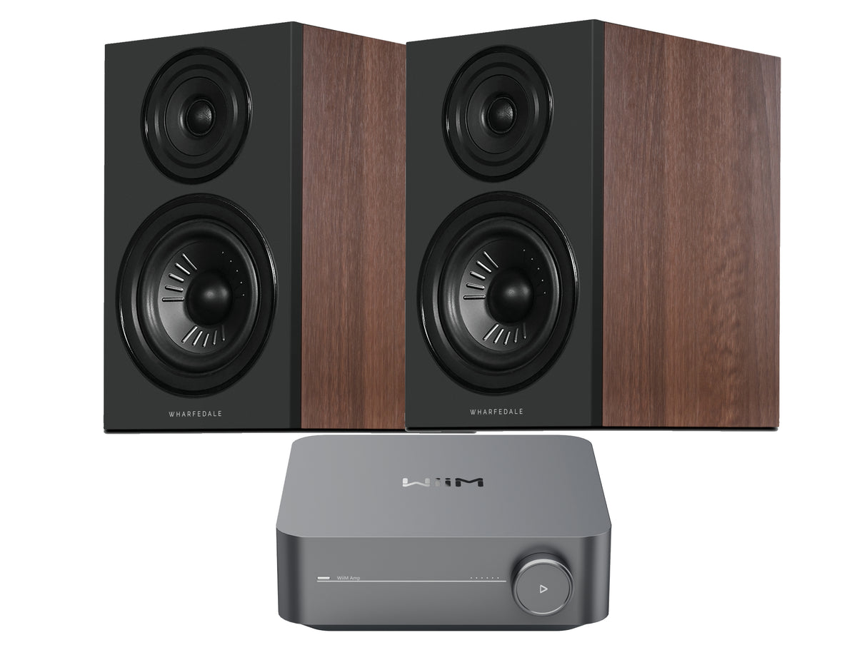 WiiM Amp with Wharfedale 12.2i Bookshelf Speaker
