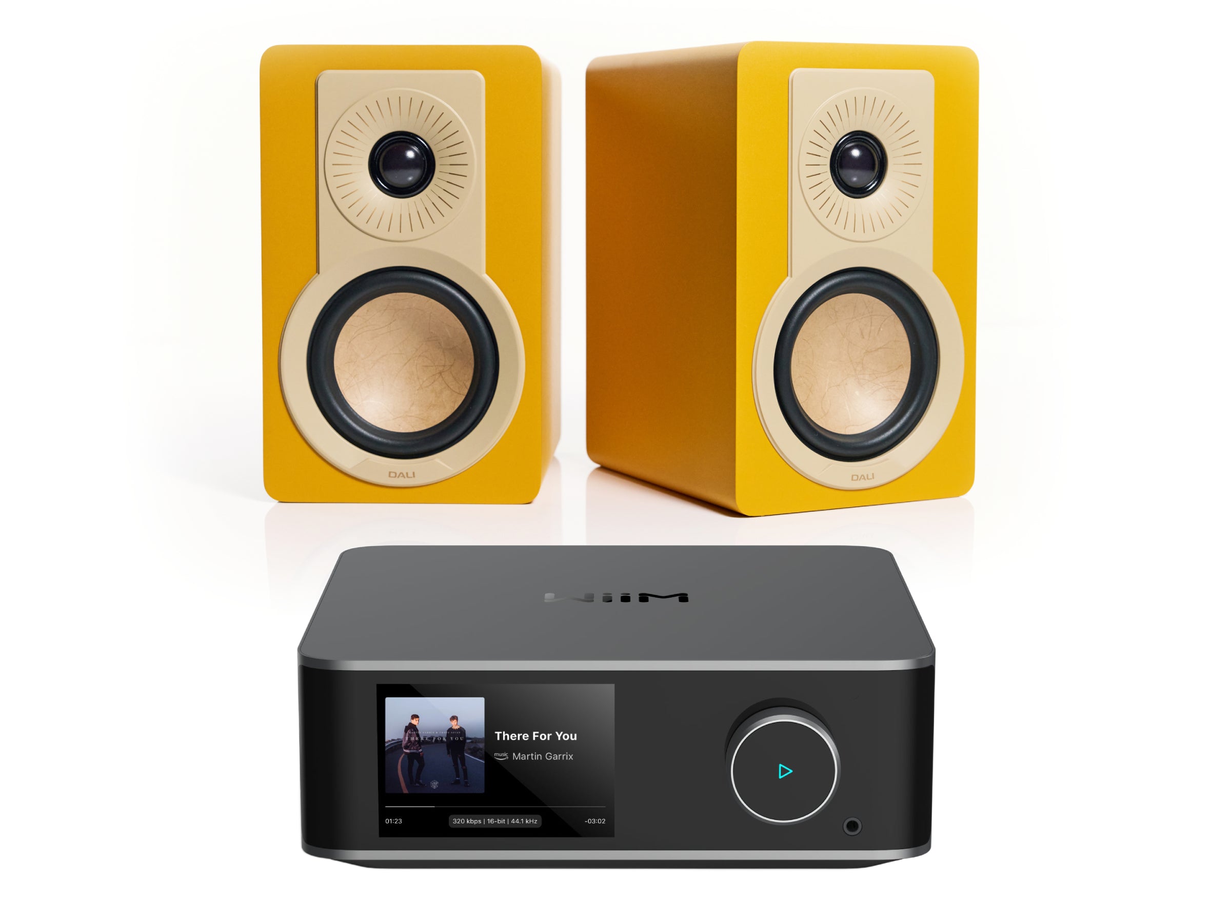 WiiM Amp Ultra + DALI KUPID Bookshelf Speakers