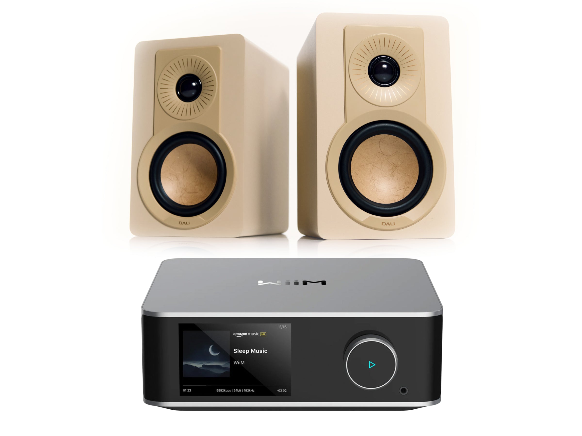 WiiM Amp Ultra + DALI KUPID Bookshelf Speakers