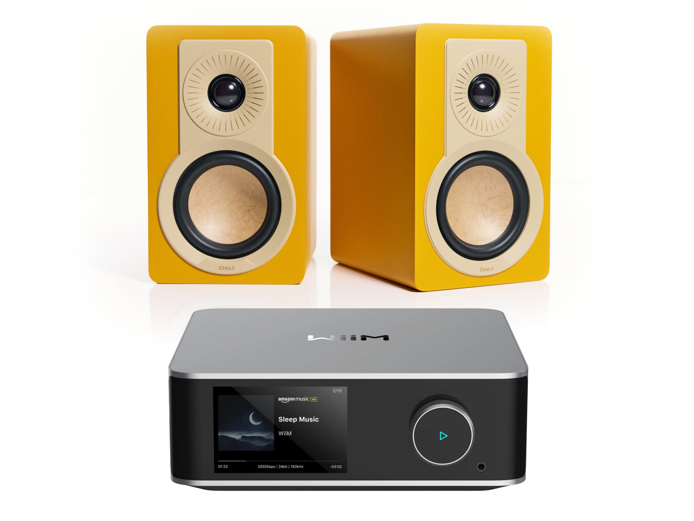 WiiM Amp Ultra + DALI KUPID Bookshelf Speakers