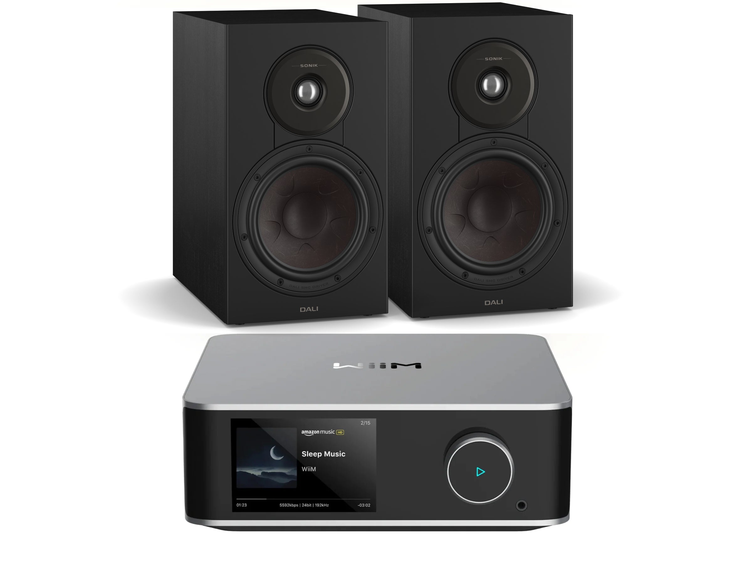 WiiM Amp Ultra with Sonik 3 Bookshelf Speakers