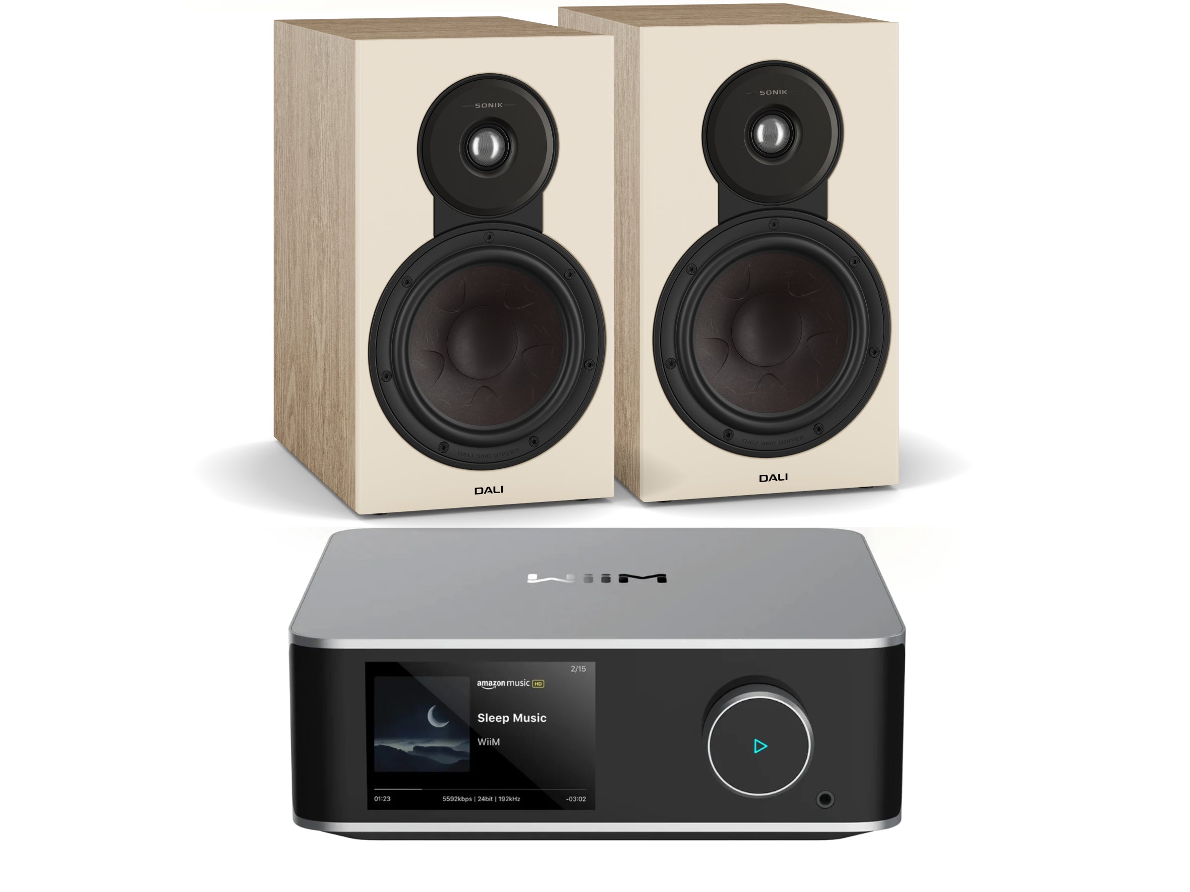 WiiM Amp Ultra with Sonik 3 Bookshelf Speakers