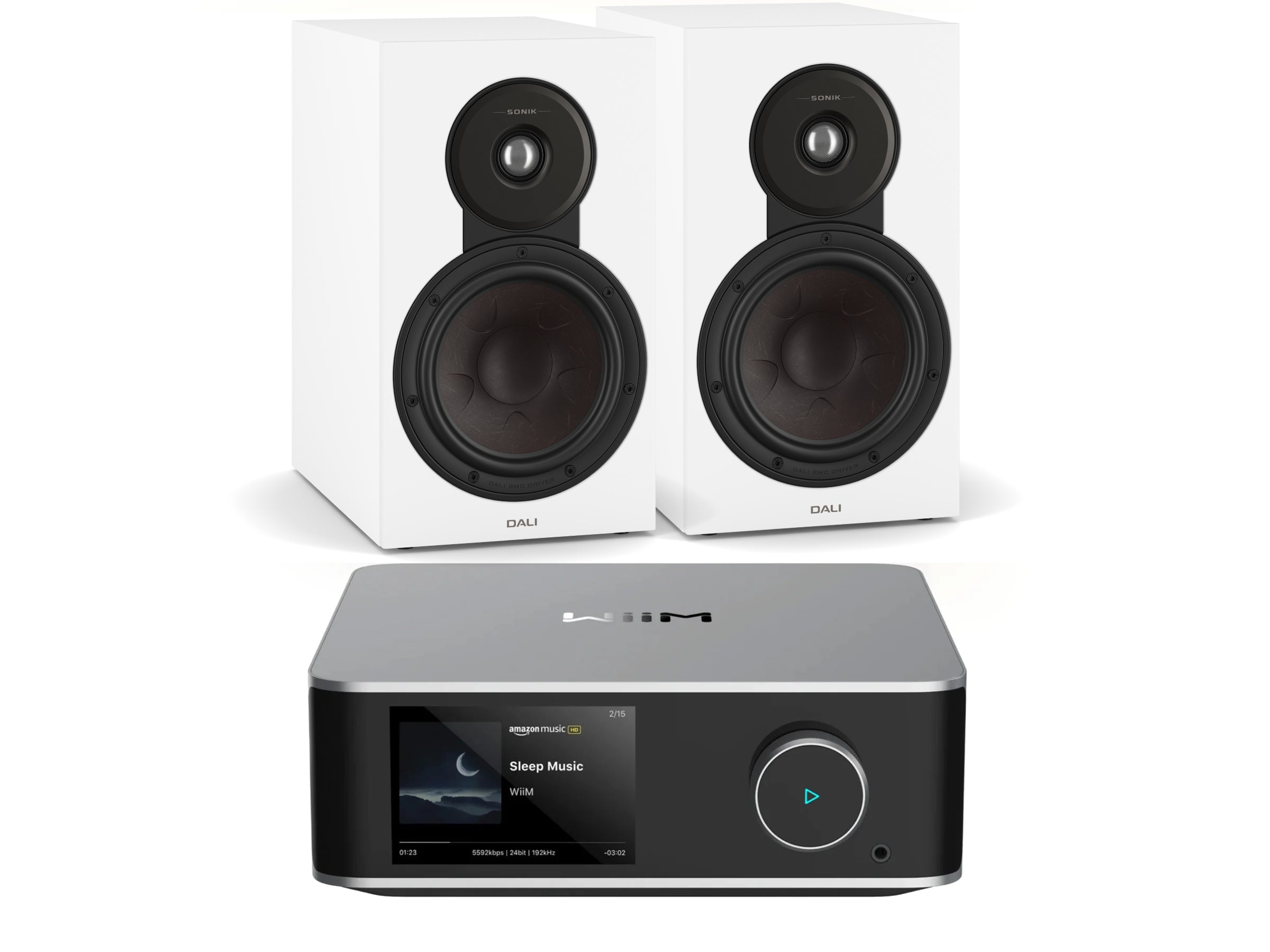 WiiM Amp Ultra with Sonik 3 Bookshelf Speakers