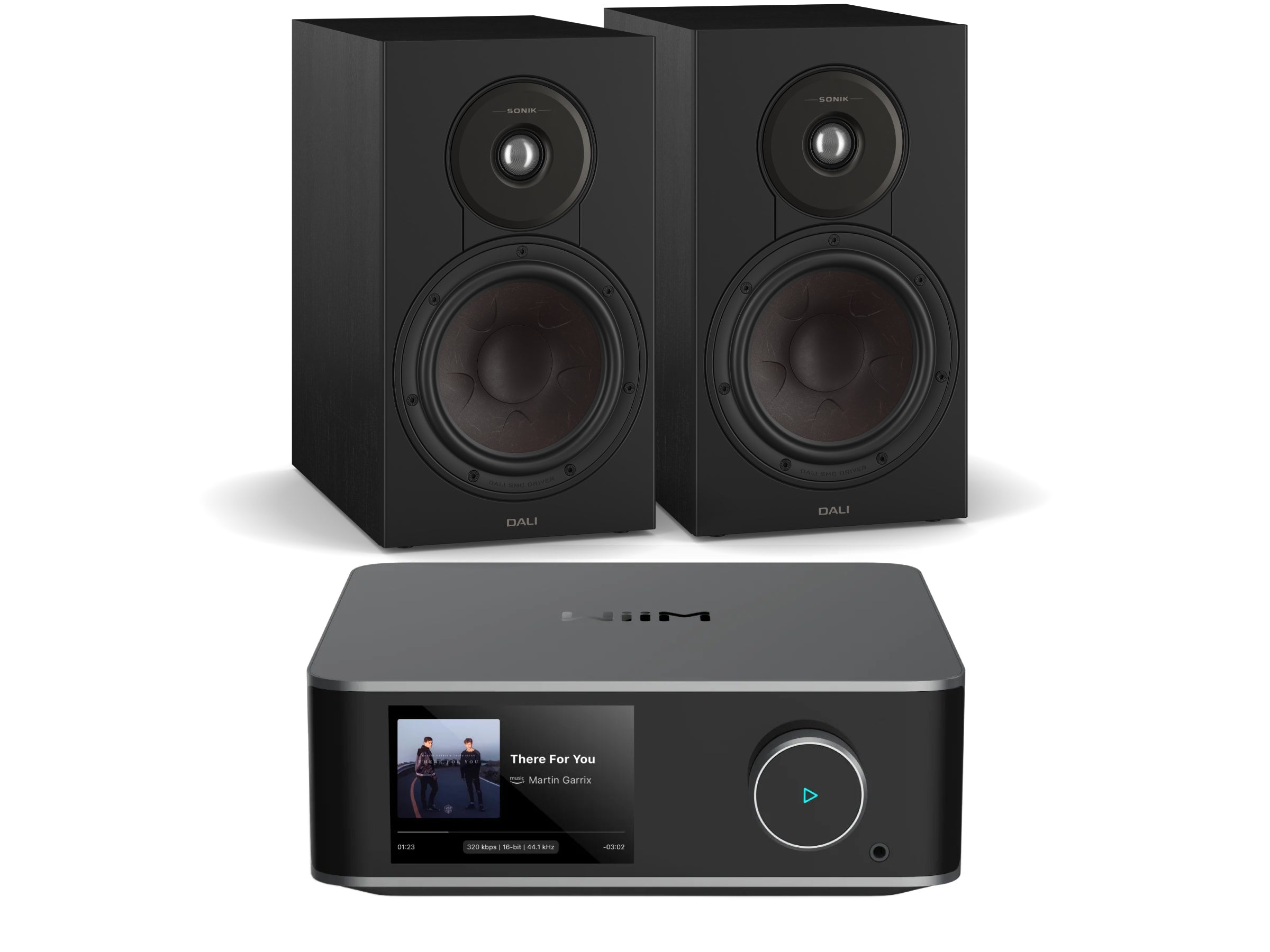 WiiM Amp Ultra with Sonik 3 Bookshelf Speakers