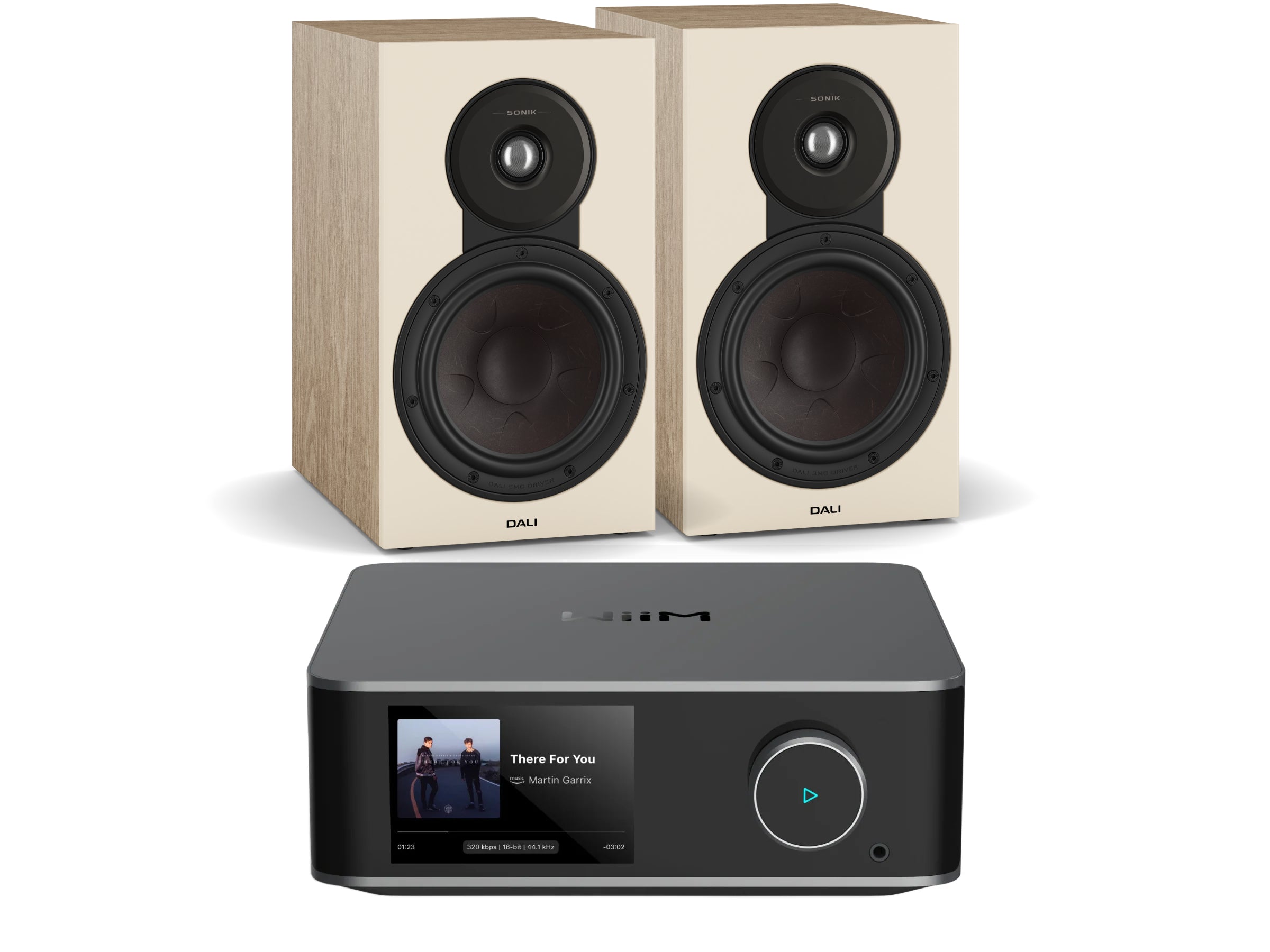 WiiM Amp Ultra with Sonik 3 Bookshelf Speakers